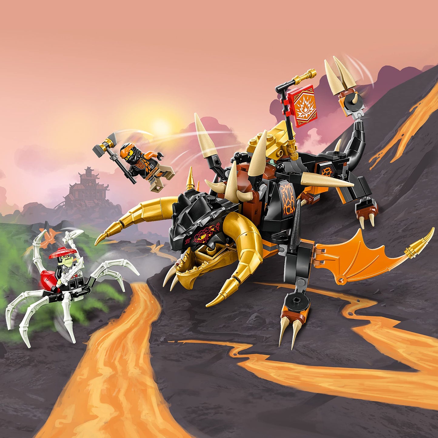 LEGO NINJAGO Cole’s Earth Dragon EVO 71782 – Upgradable Battle Playset with Bone Scorpio