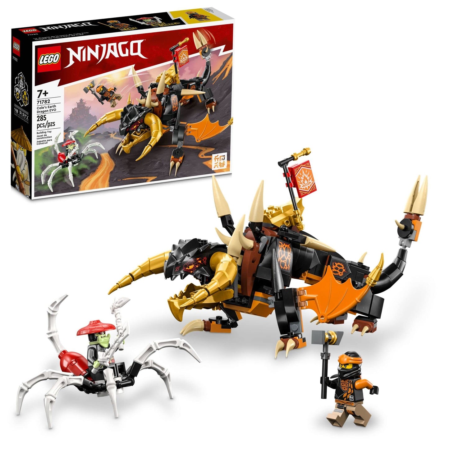 LEGO NINJAGO Cole’s Earth Dragon EVO 71782 – Upgradable Battle Playset with Bone Scorpio