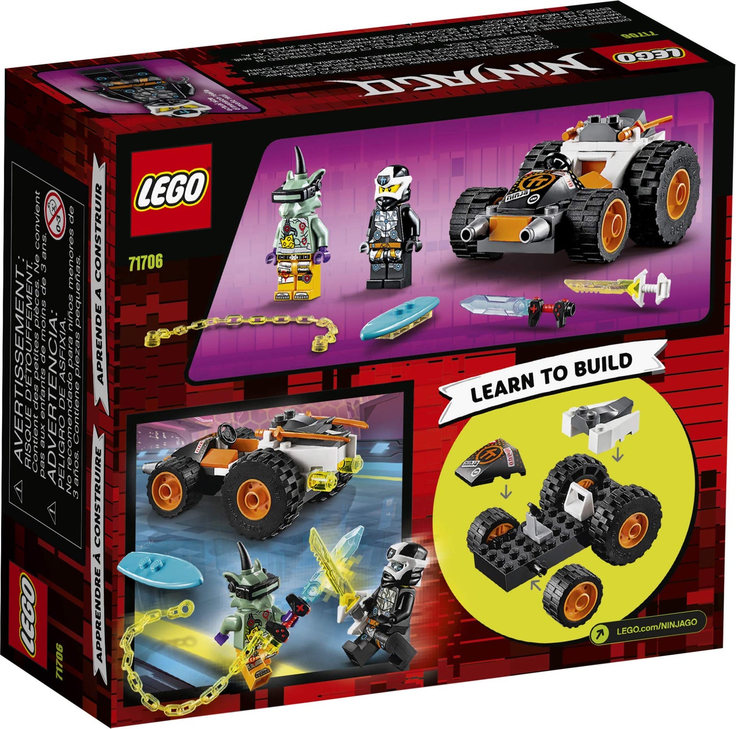 LEGO NINJAGO Cole’s Speeder Car 71706 – 52-Piece Ninja Vehicle Build Kit