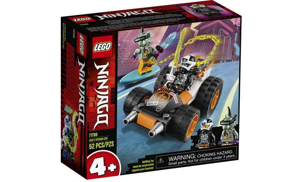 LEGO NINJAGO Cole’s Speeder Car 71706 – 52-Piece Ninja Vehicle Build Kit