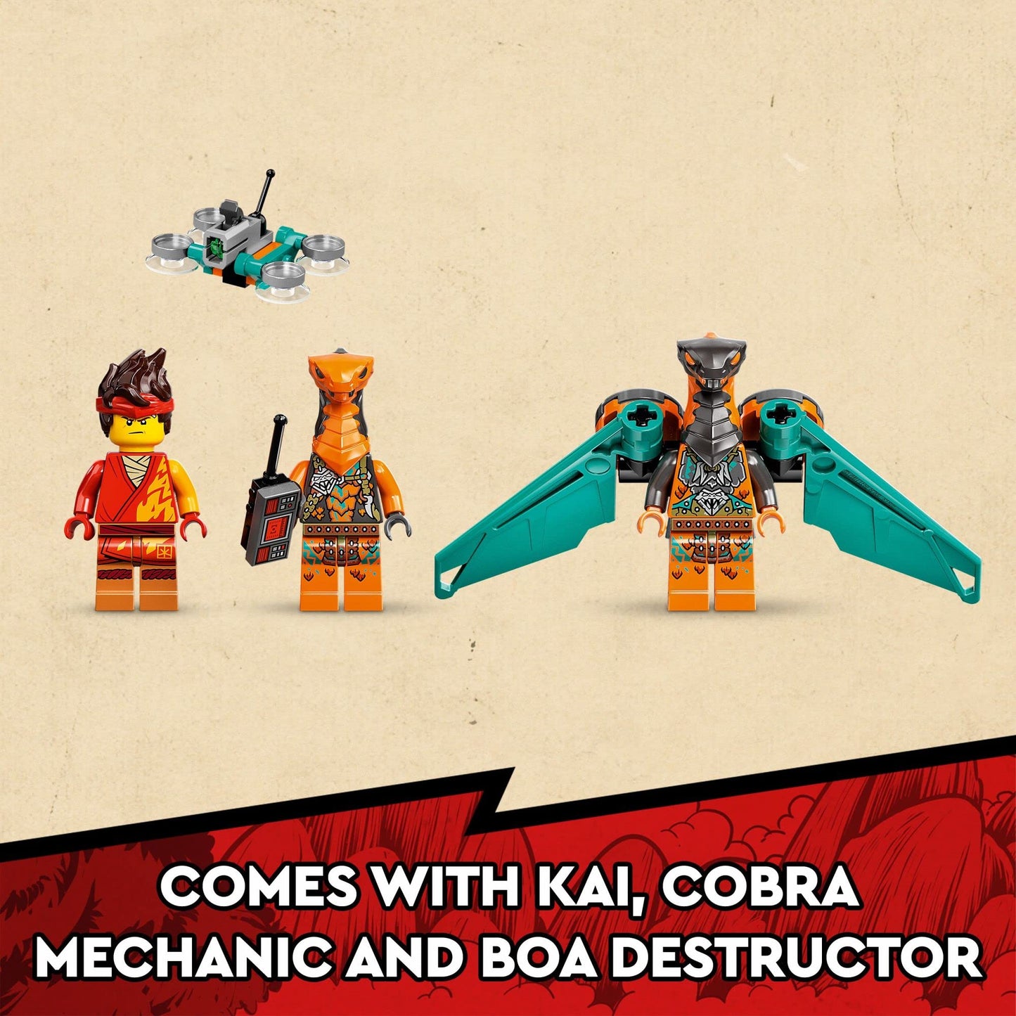 LEGO NINJAGO Kai’s Fire Dragon EVO 71762 – Action Dragon Toy with Kai & Snake Warriors