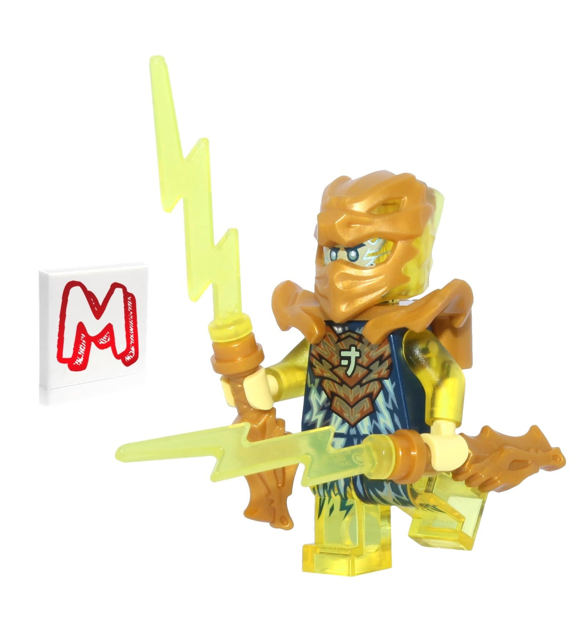 LEGO NINJAGO Crystalized Jay Minifigure – Golden Dragon (No Wings) with Gold Flame Sword 71768