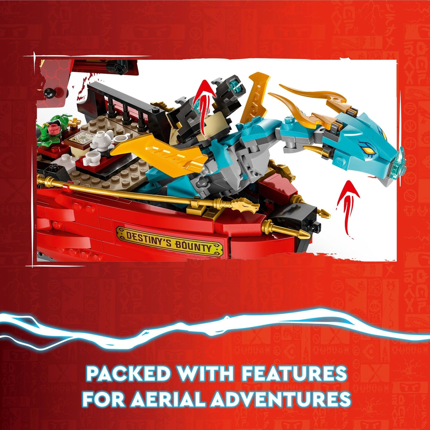 LEGO NINJAGO Destiny’s Bounty 71797 – Race Against Time Airship with Dragons & 6 Minifigures