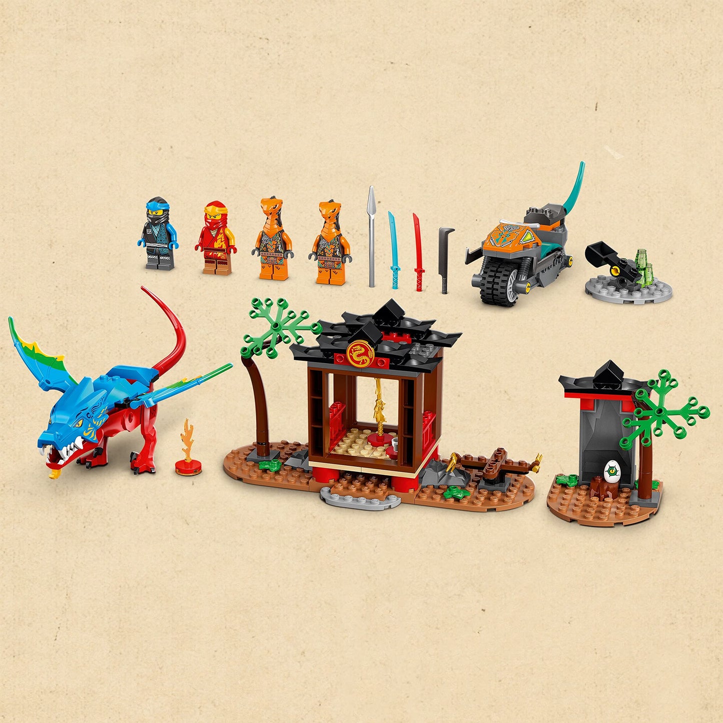 LEGO NINJAGO Ninja Dragon Temple 71759 – Kai, Nya & Snake Warrior Minifigs