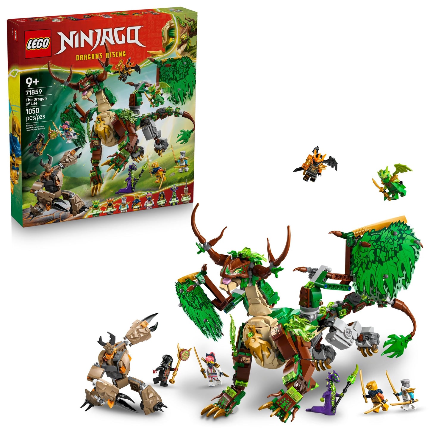 LEGO NINJAGO The Dragon of Life (71859) – Poseable Dragon Toy with 8 Minifigures