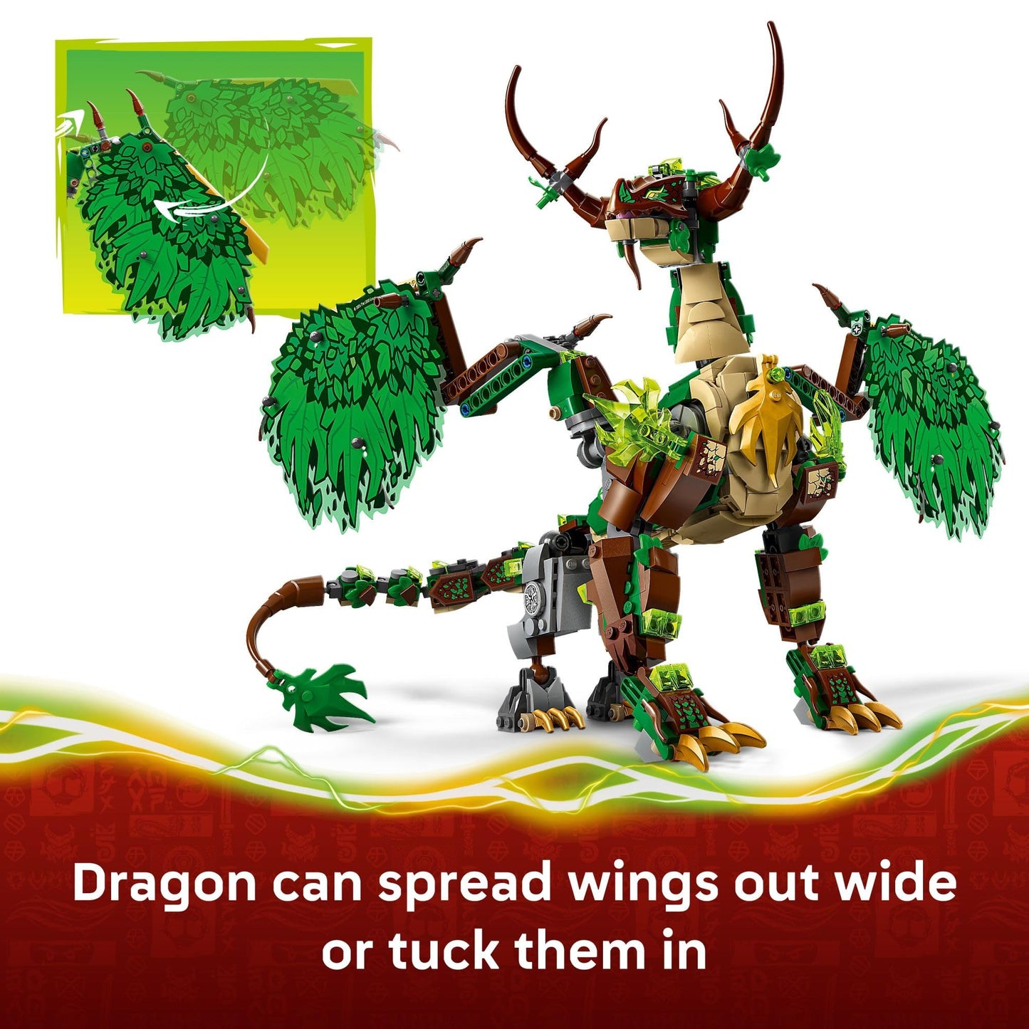 LEGO NINJAGO The Dragon of Life (71859) – Poseable Dragon Toy with 8 Minifigures