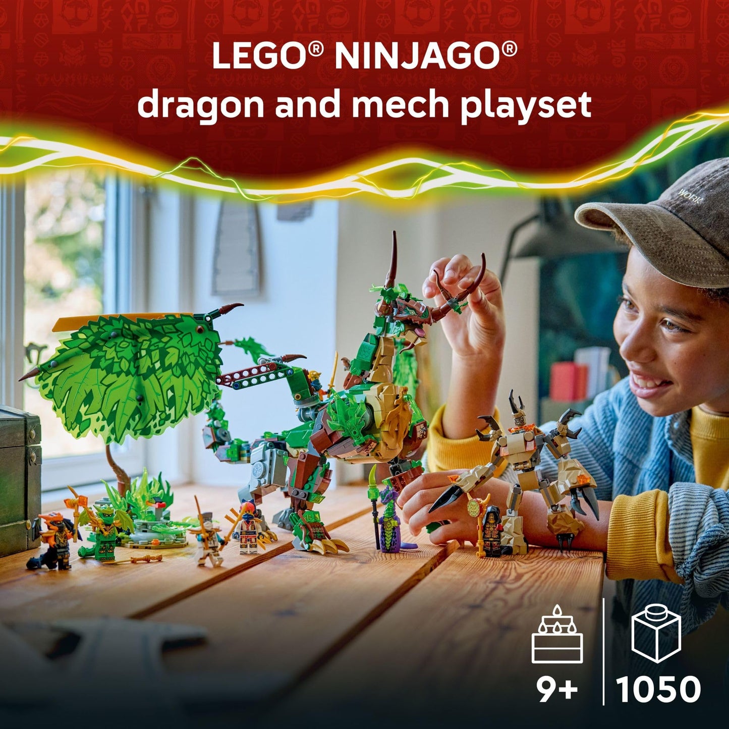 LEGO NINJAGO The Dragon of Life (71859) – Poseable Dragon Toy with 8 Minifigures