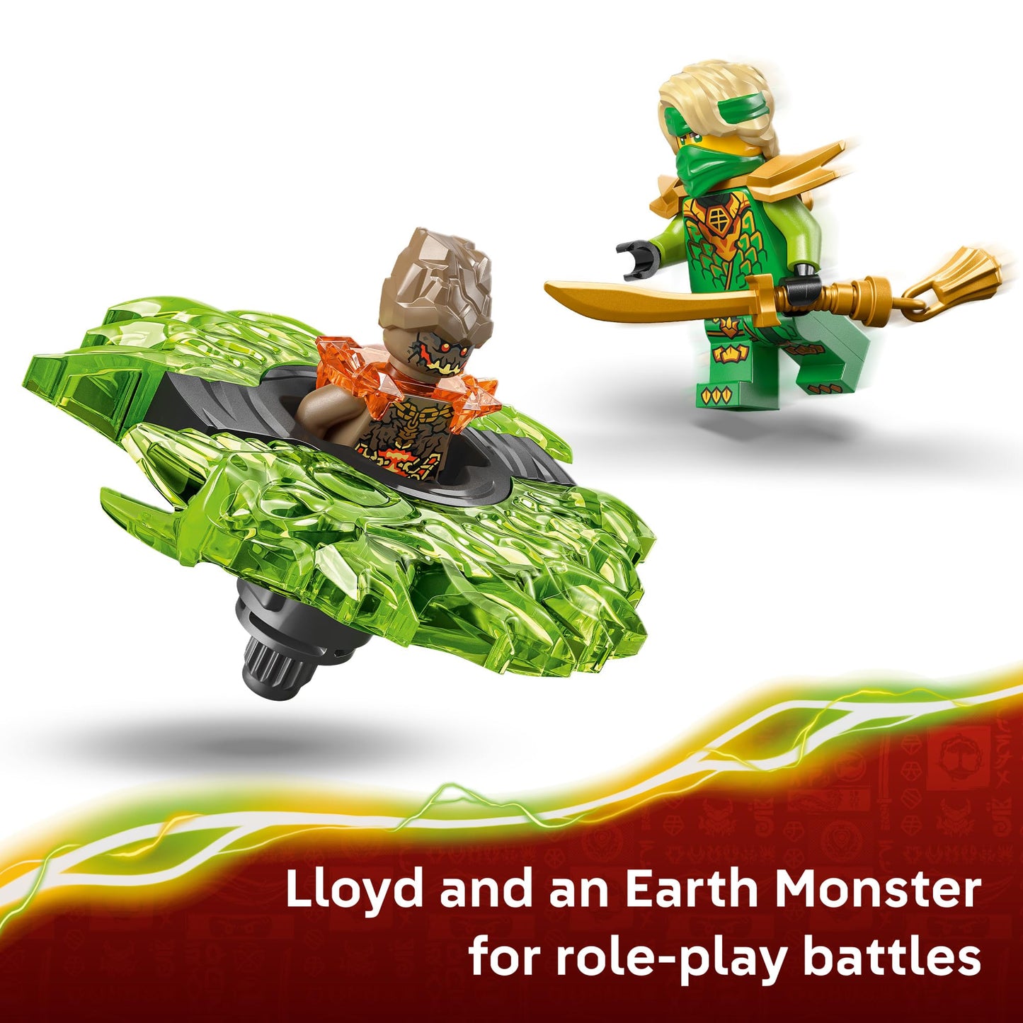 LEGO NINJAGO Lloyd vs Earth Monster Spinner (71850) – Ninja Battle Toy for Kids 6+