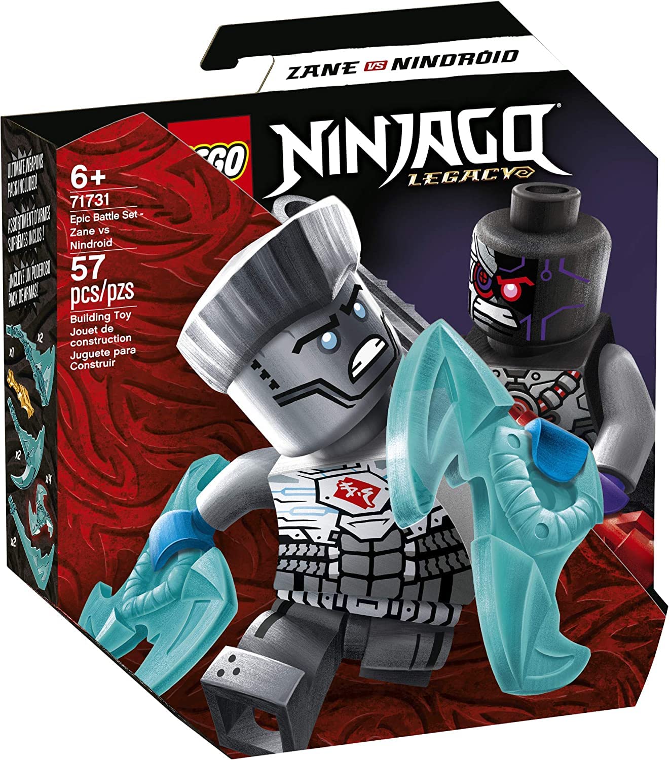 LEGO NINJAGO Epic Battle Set 71731: Zane vs Nindroid (56 Pieces)
