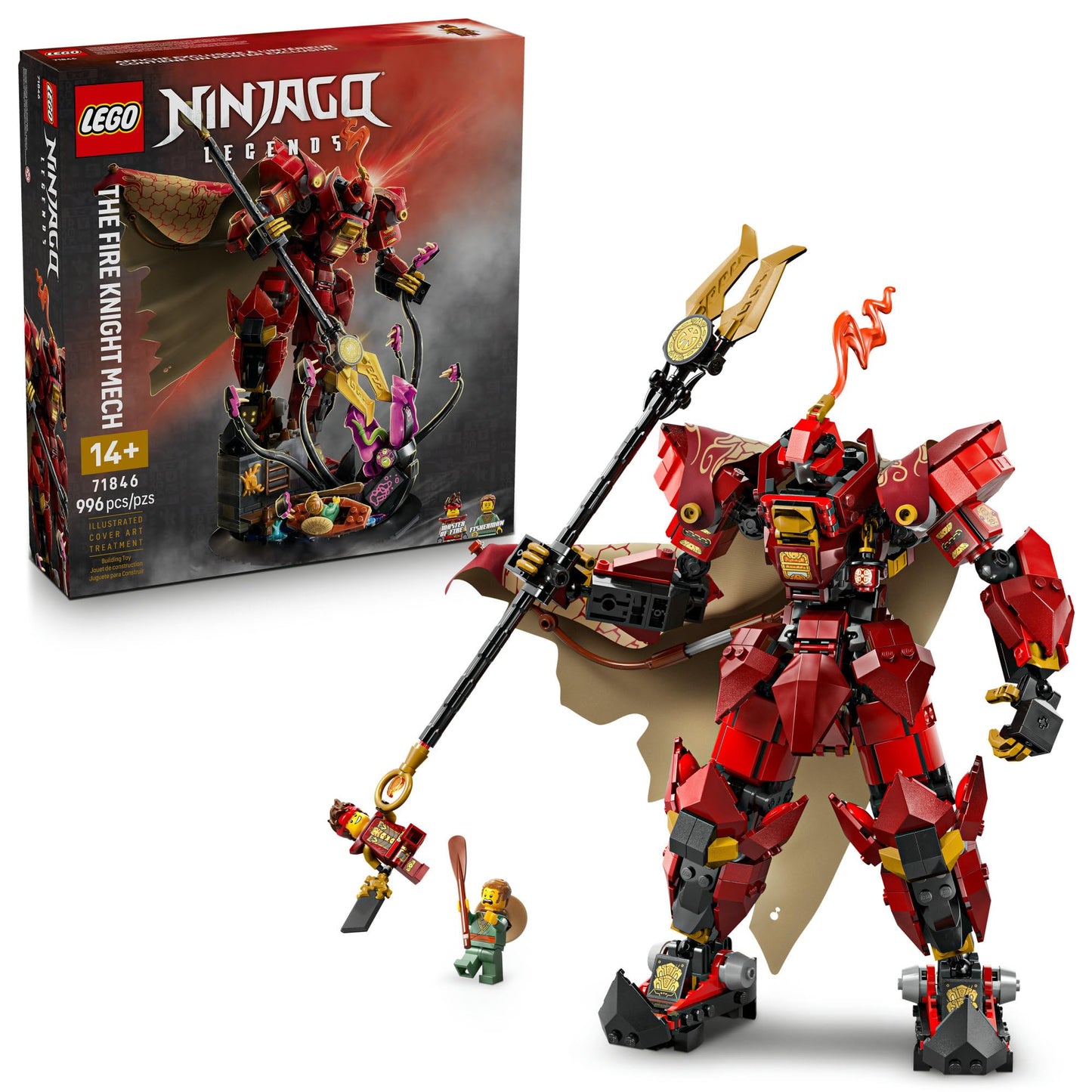 LEGO NINJAGO Fire Knight Mech (71846) – 996-Piece Set for Teens 14+ | Kai Minifigure