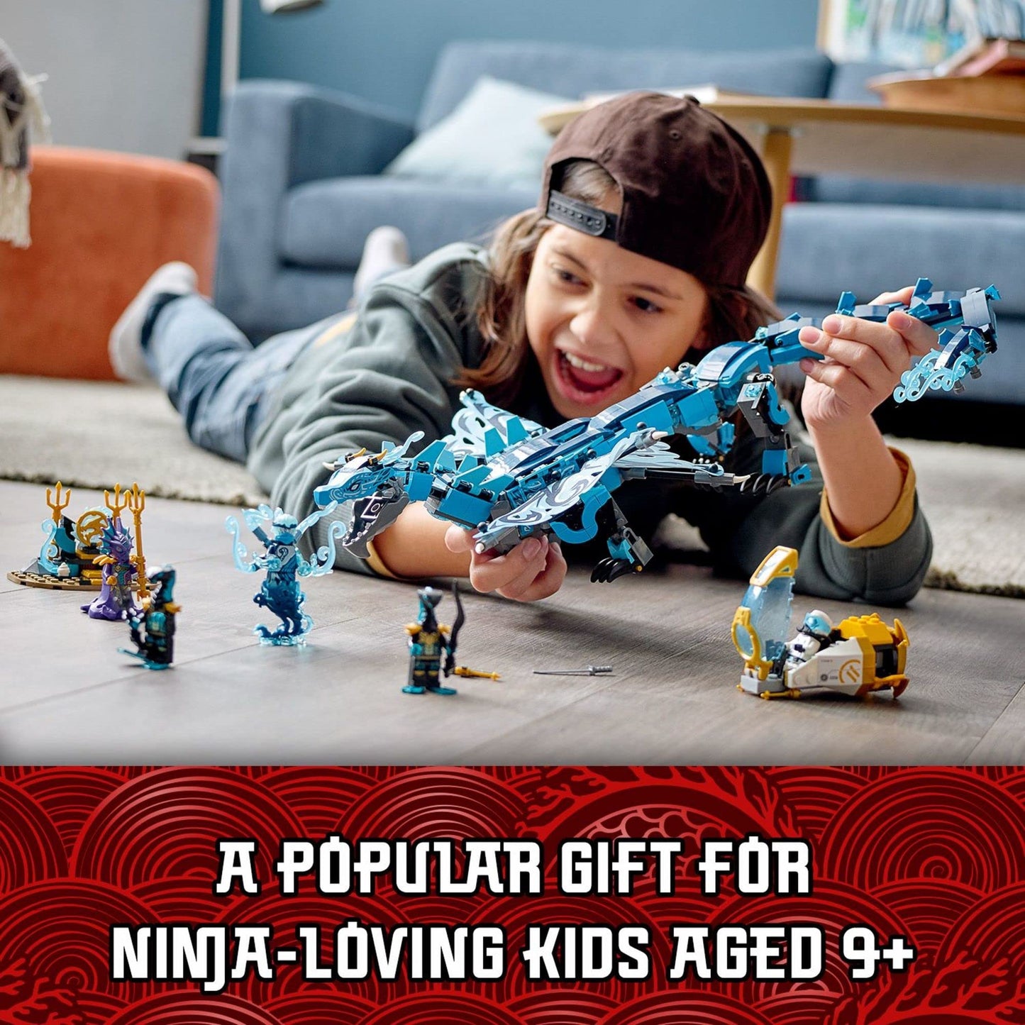 LEGO NINJAGO Water Dragon Toy 71754 – 5 Minifigures & Mini-Sub | Ninja Gifts for 9+