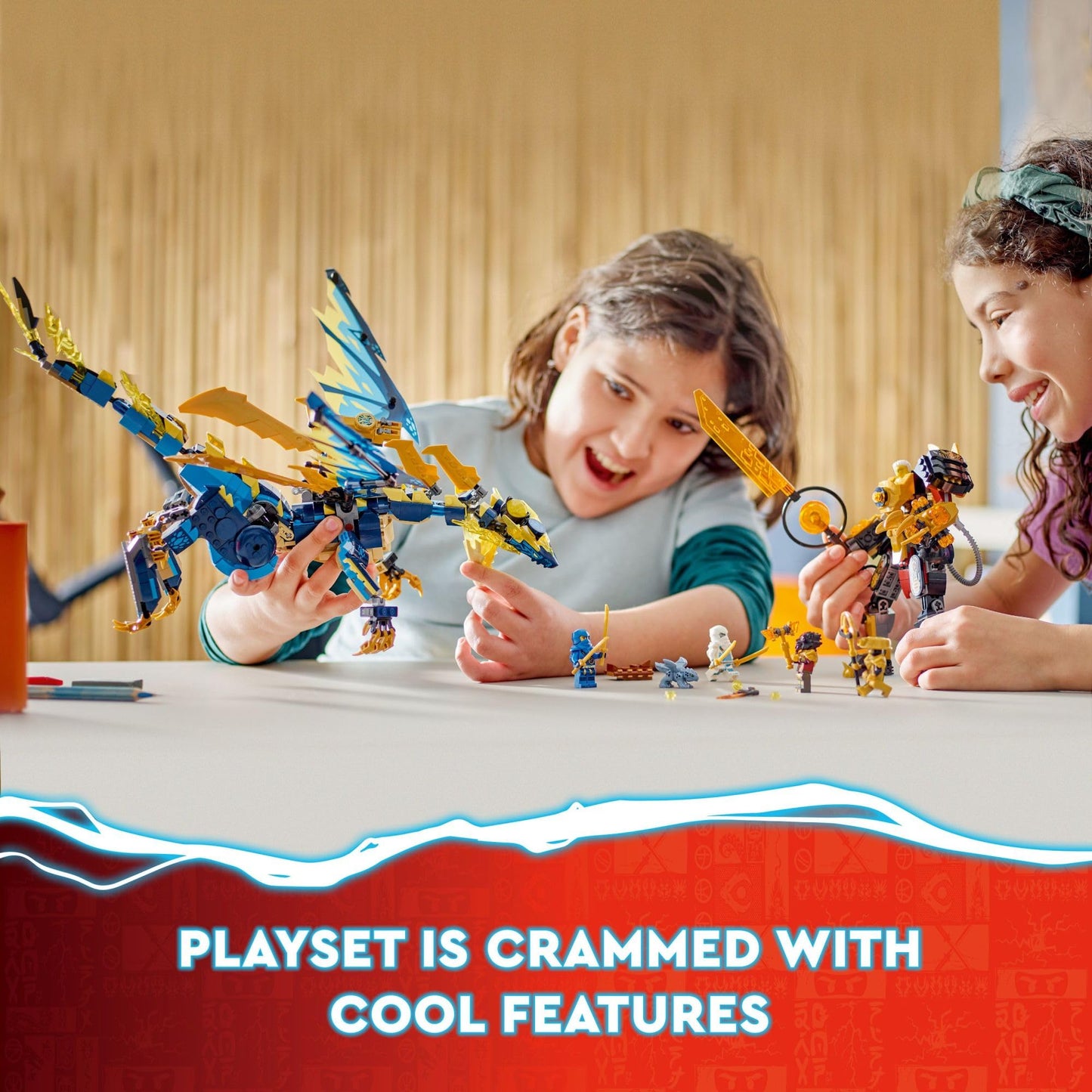 LEGO NINJAGO Elemental Dragon vs The Empress Mech 71796 – 1,038-Piece Building Set with 6 Minifigures