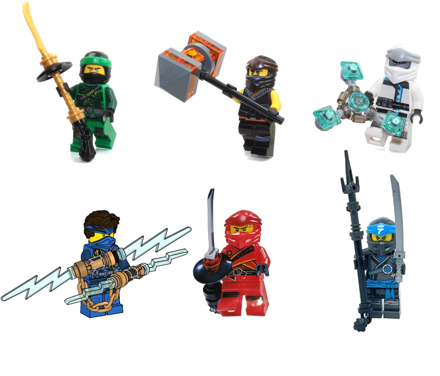 LEGO Ninjago Masters of Spinjitzu 6-Minifigure Foil Pack – Lloyd, Jay, Cole, Zane, Kai & Nya