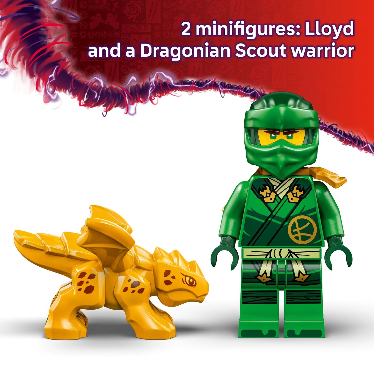 LEGO NINJAGO Lloyd's Green Forest Dragon (71829) – Dragon Toy for Kids 6+ with 2 Minifigures