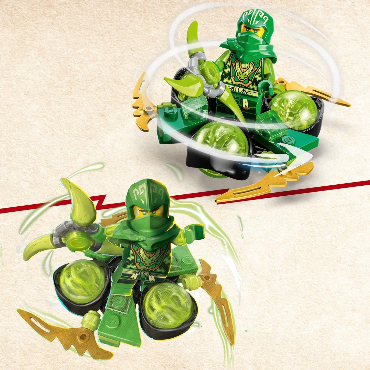 LEGO NINJAGO Lloyd's Dragon Power Spinjitzu Spin 71779 – Green Spinning Building Toy