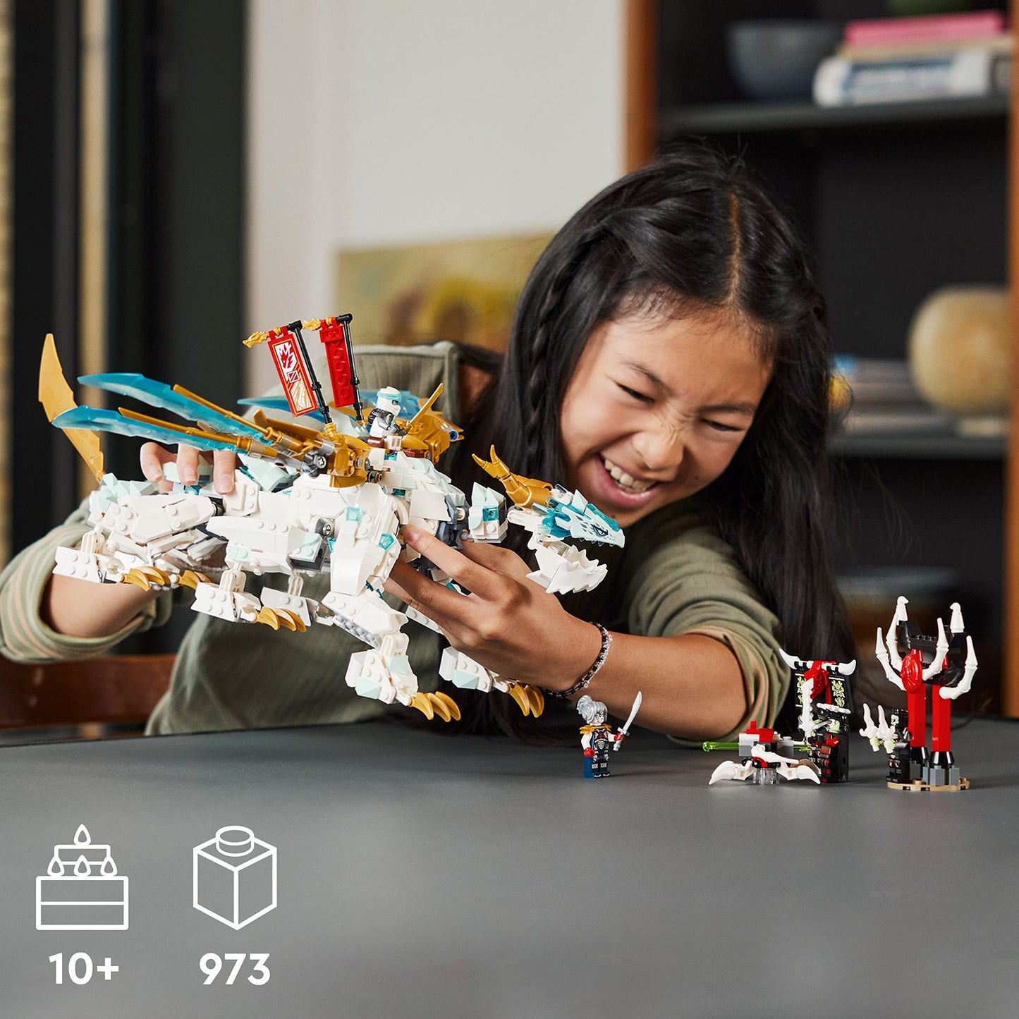 LEGO NINJAGO Zane's Ice Dragon Creature 71786 — 2-in-1 Dragon Toy with 5 Minifigures