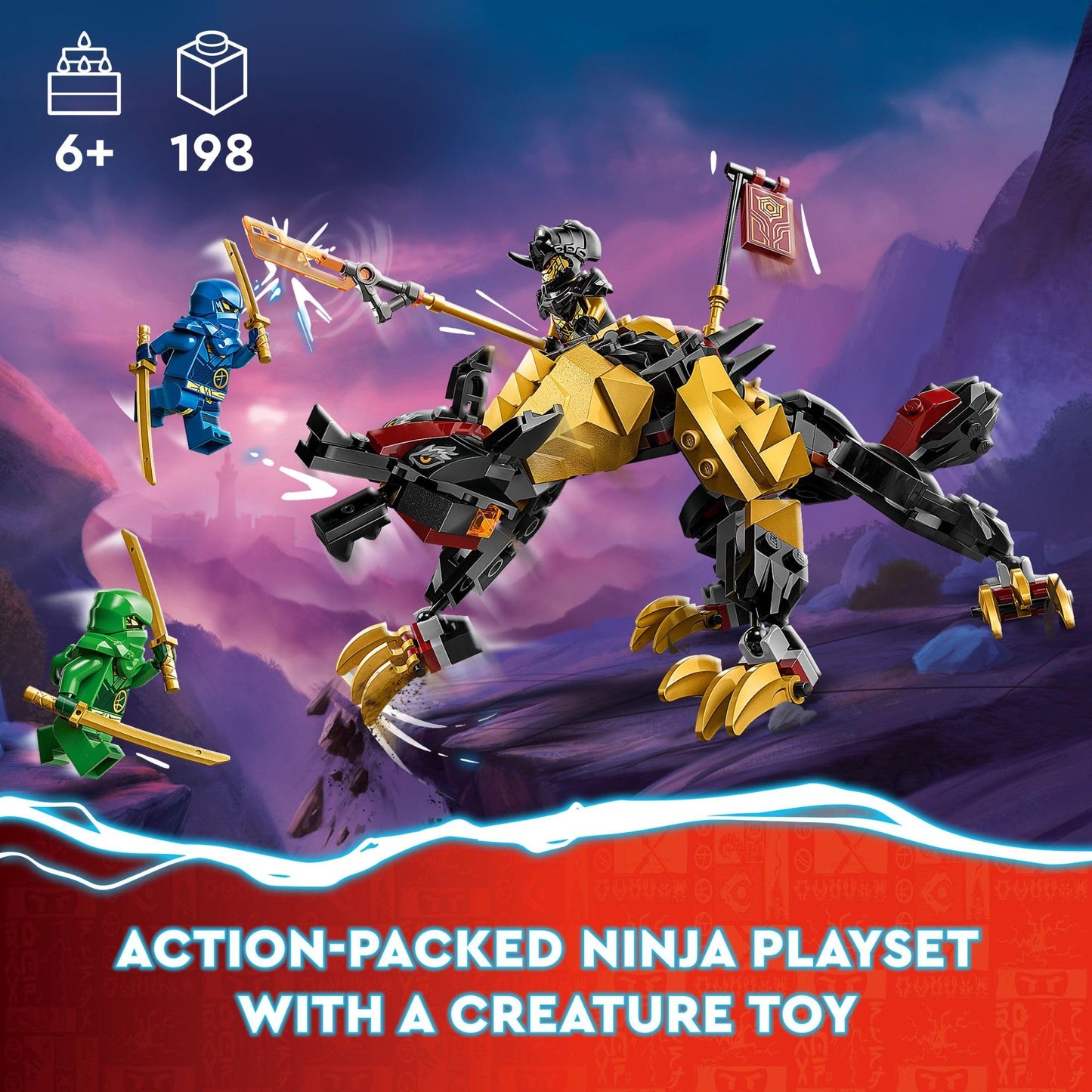 LEGO NINJAGO Imperium Dragon Hunter Hound 71790 – 198-Piece Ninja Battle Set