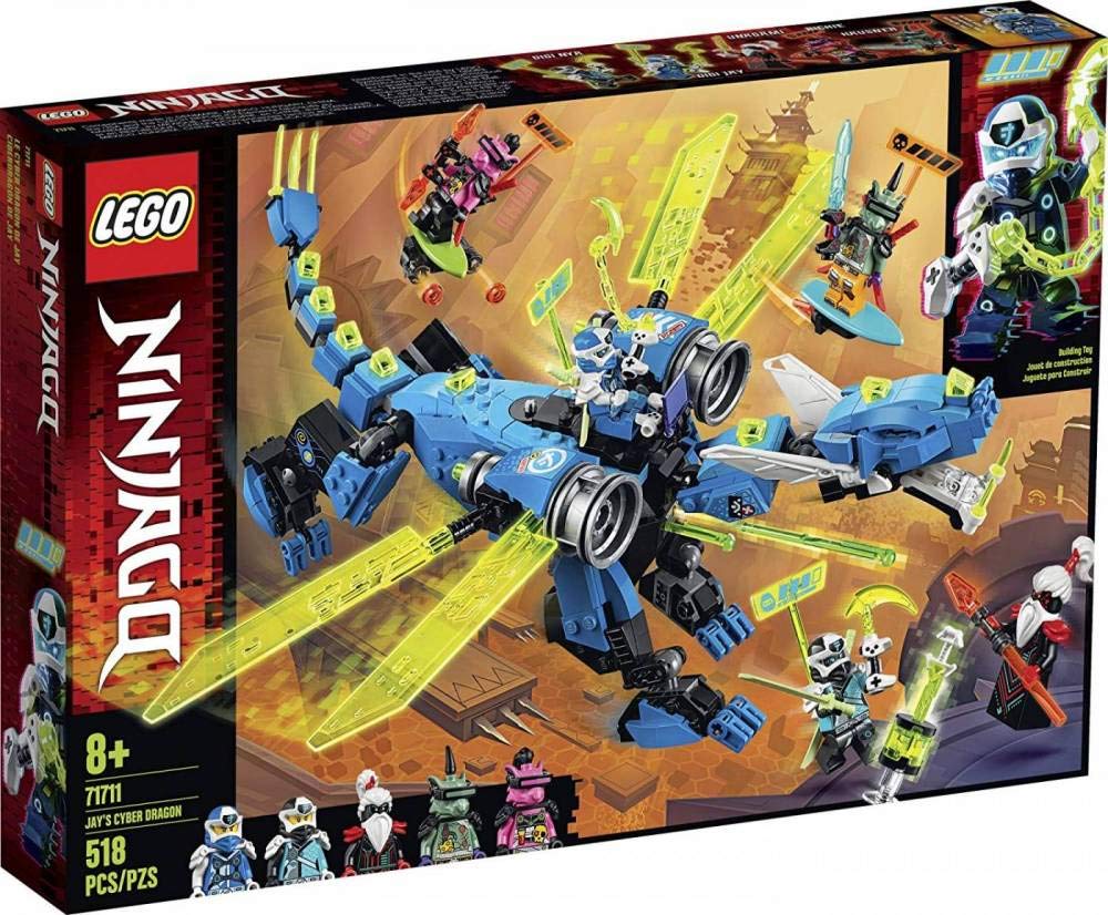 LEGO NINJAGO Jay’s Cyber Dragon 71711 – 518-Piece Ninja Action Building Kit