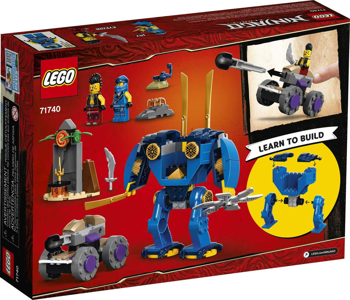 LEGO NINJAGO Jay’s Electro Mech 71740 – 106-Piece Ninja Building Kit for Kids 4+
