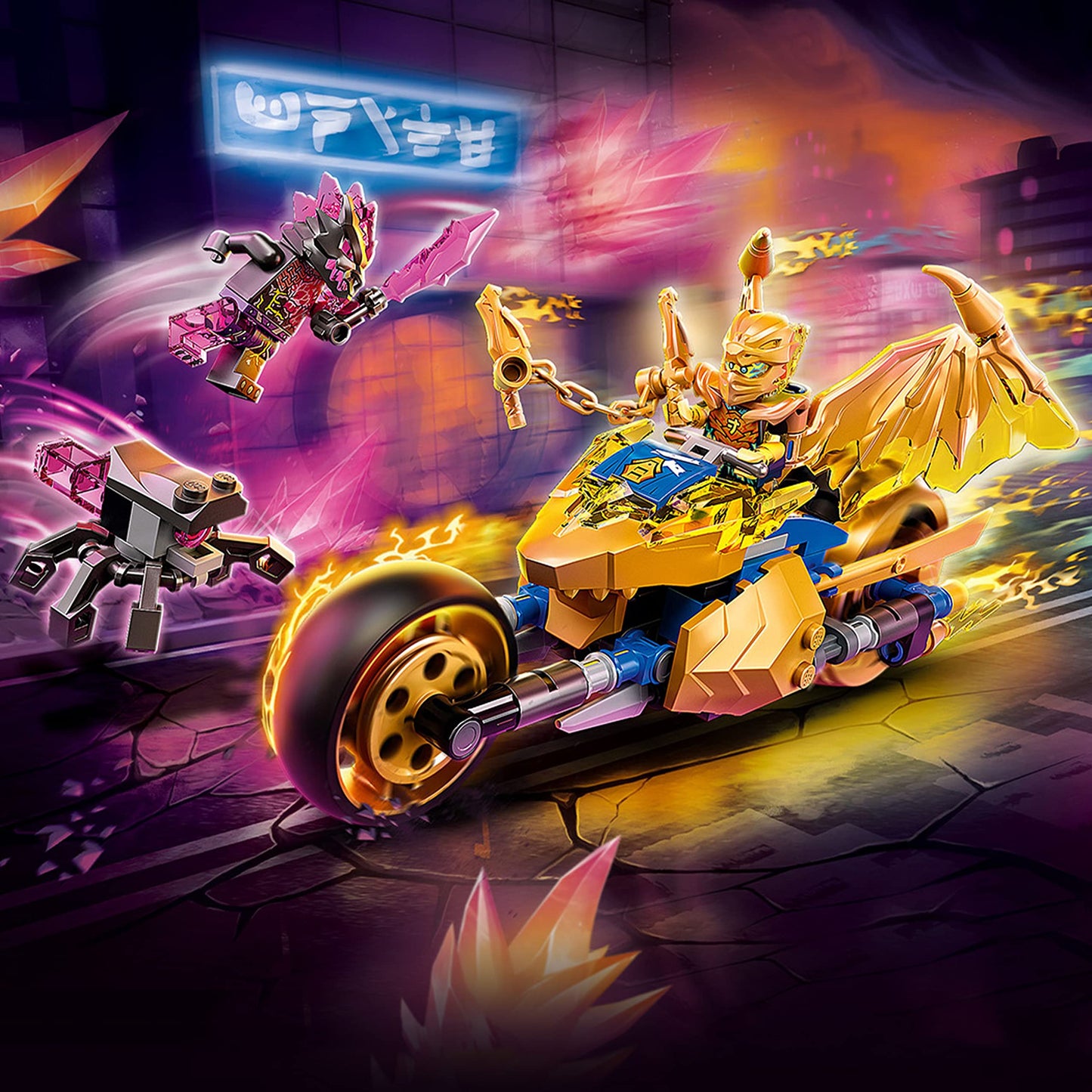 LEGO NINJAGO Jay’s Golden Dragon Motorcycle 71768 – Ninja Battle Toy for Kids 7+