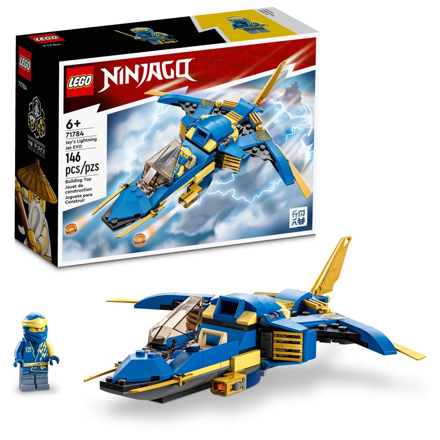 LEGO NINJAGO Jay’s Lightning Jet EVO 71784 – Upgradable Ninja Plane