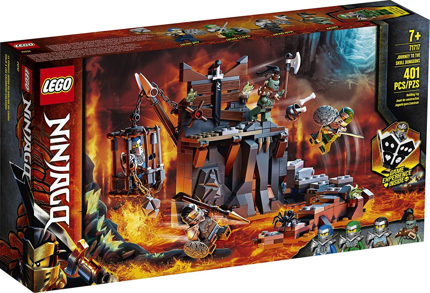 LEGO NINJAGO Journey to the Skull Dungeons 71717 – Ninja Board Game Playset (401 Pieces)