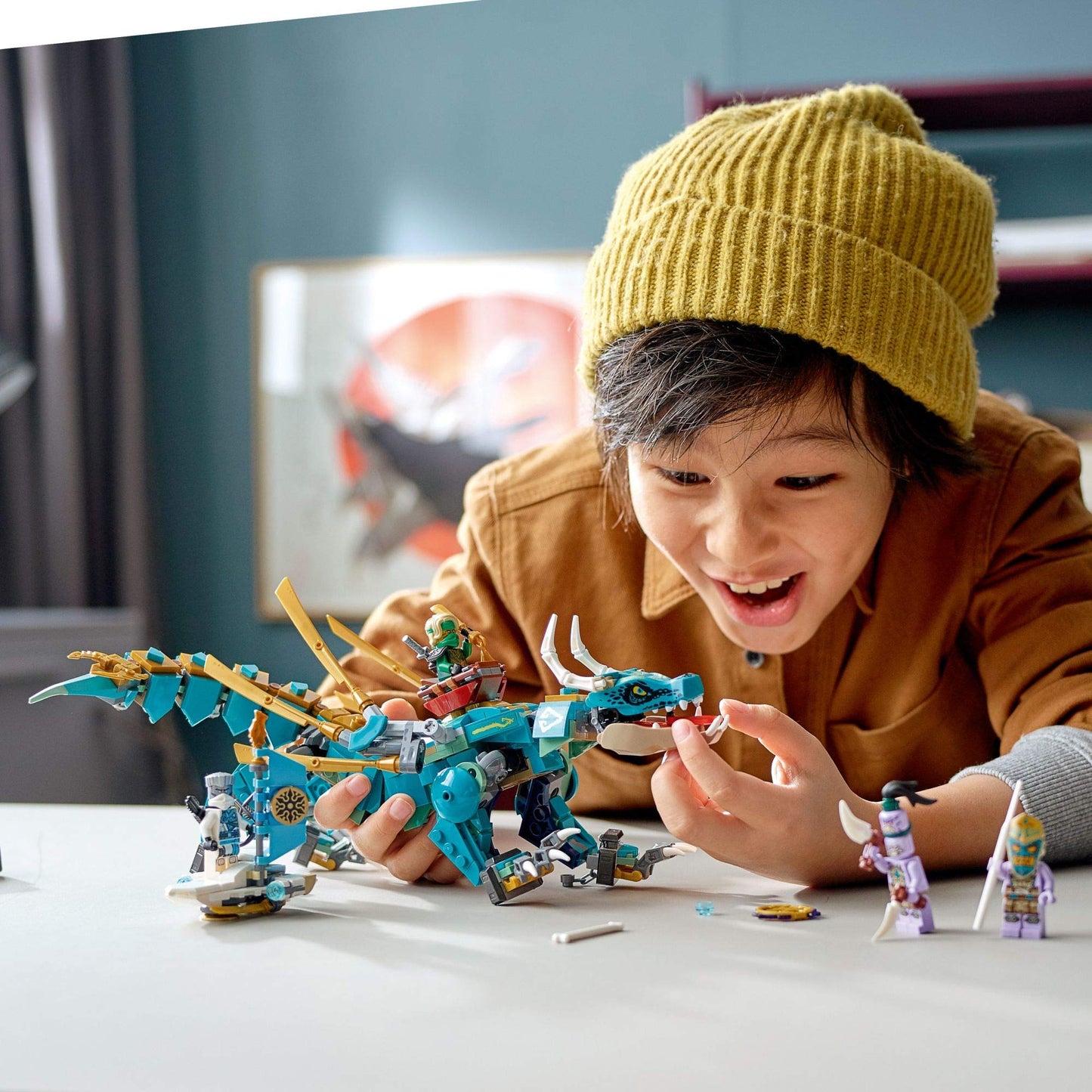 LEGO NINJAGO Jungle Dragon 71746 Building Kit – Posable Dragon Toy with 4 Minifigures