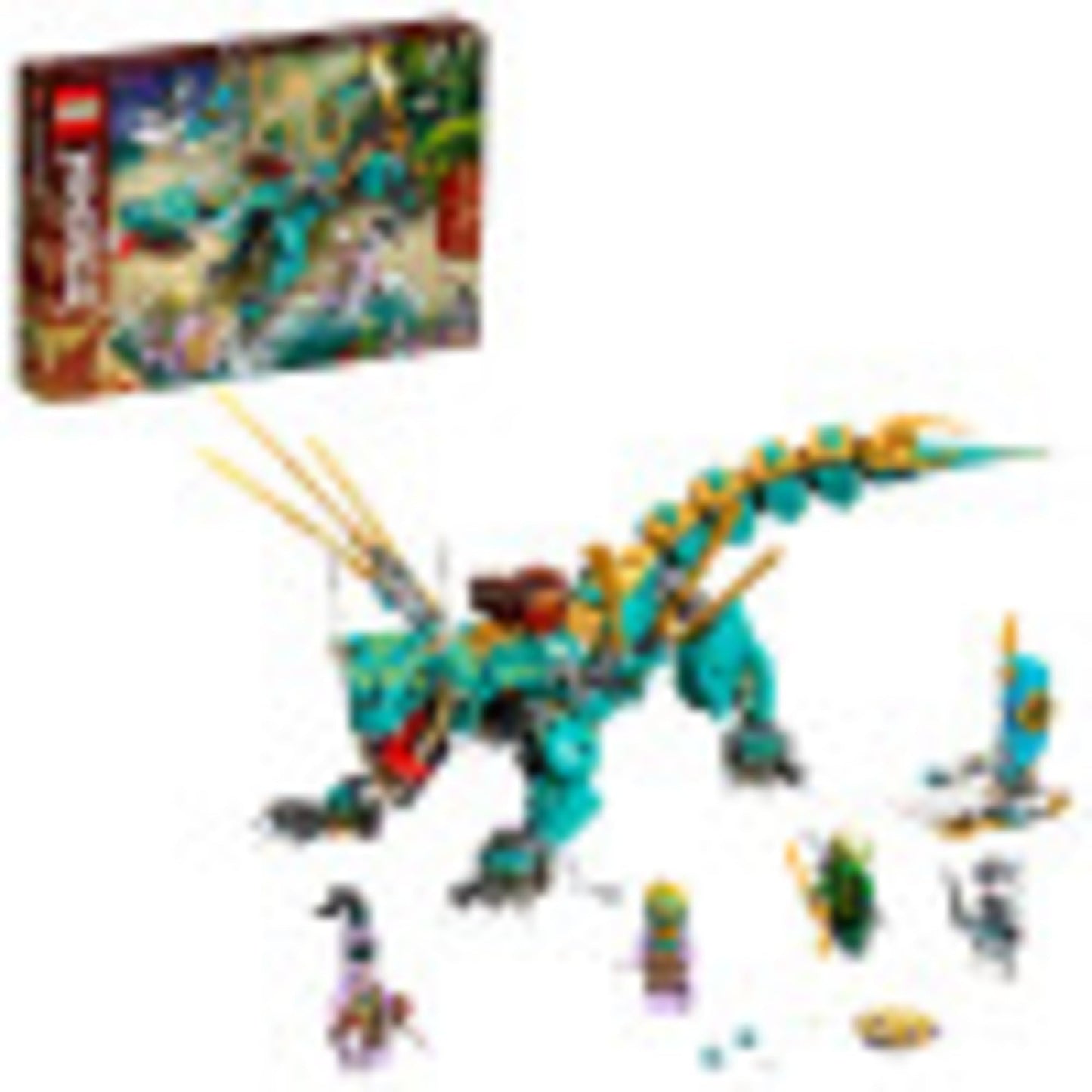 LEGO NINJAGO Jungle Dragon 71746 Building Kit – Posable Dragon Toy with 4 Minifigures