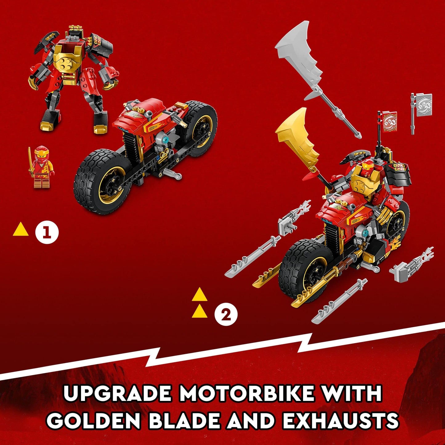 LEGO NINJAGO Kai’s Mech Rider EVO 71783 – Upgradable Ninja Motorbike & Minifigures