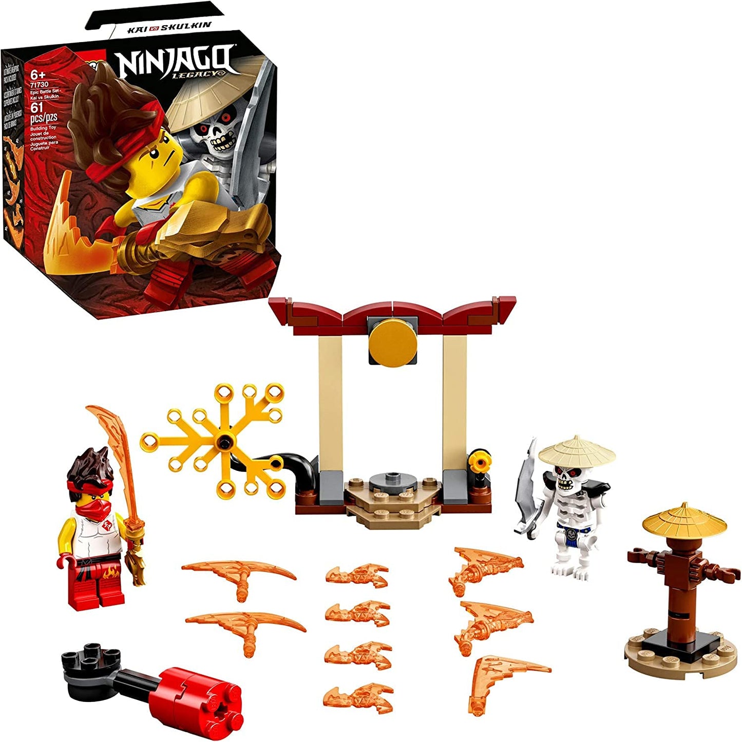LEGO NINJAGO Epic Battle Set Kai vs. Skulkin (71730) – 61-Piece Battle Toy & Temple