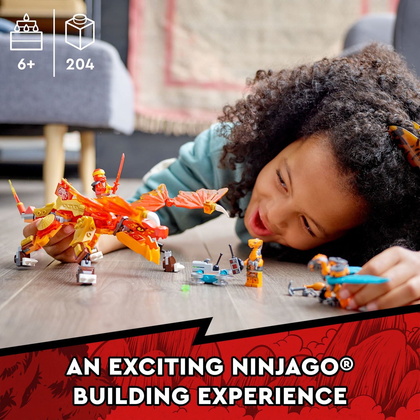 LEGO NINJAGO Kai’s Fire Dragon EVO 71762 – Action Dragon Toy with Kai & Snake Warriors