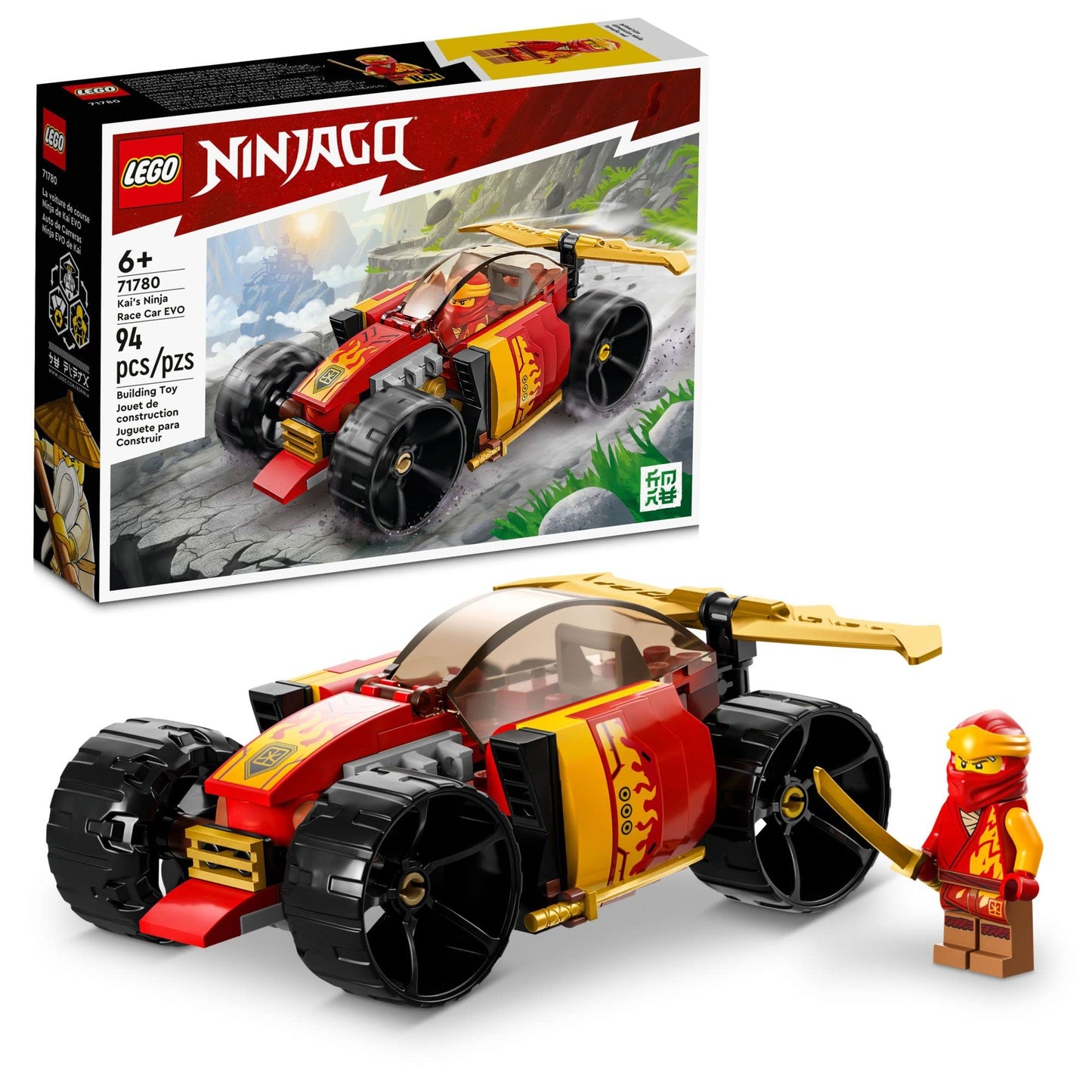 LEGO NINJAGO Kai's Ninja Race Car EVO 2-in-1 Building Toy Set (71780)