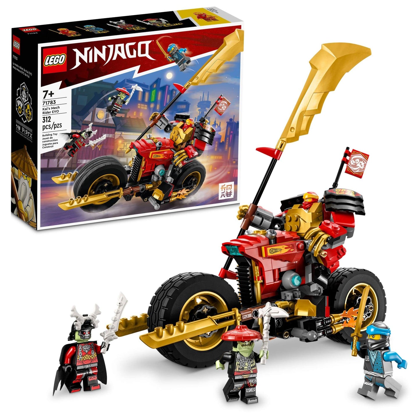 LEGO NINJAGO Kai’s Mech Rider EVO 71783 – Upgradable Ninja Motorbike & Minifigures