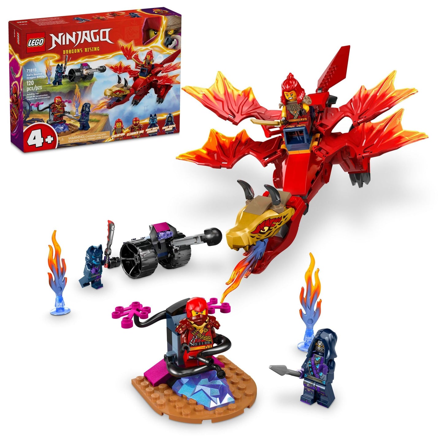 LEGO NINJAGO Kai’s Source Dragon Battle 71815 – Buildable Dragon & 4 Ninja Figures (Ages 4+)