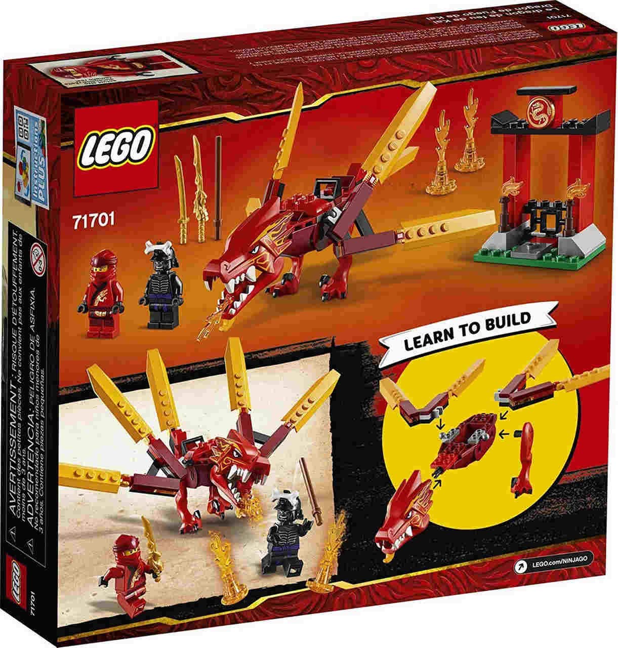 LEGO NINJAGO Legacy Kai’s Fire Dragon 71701 – 81-Piece Dragon Figure Building Kit