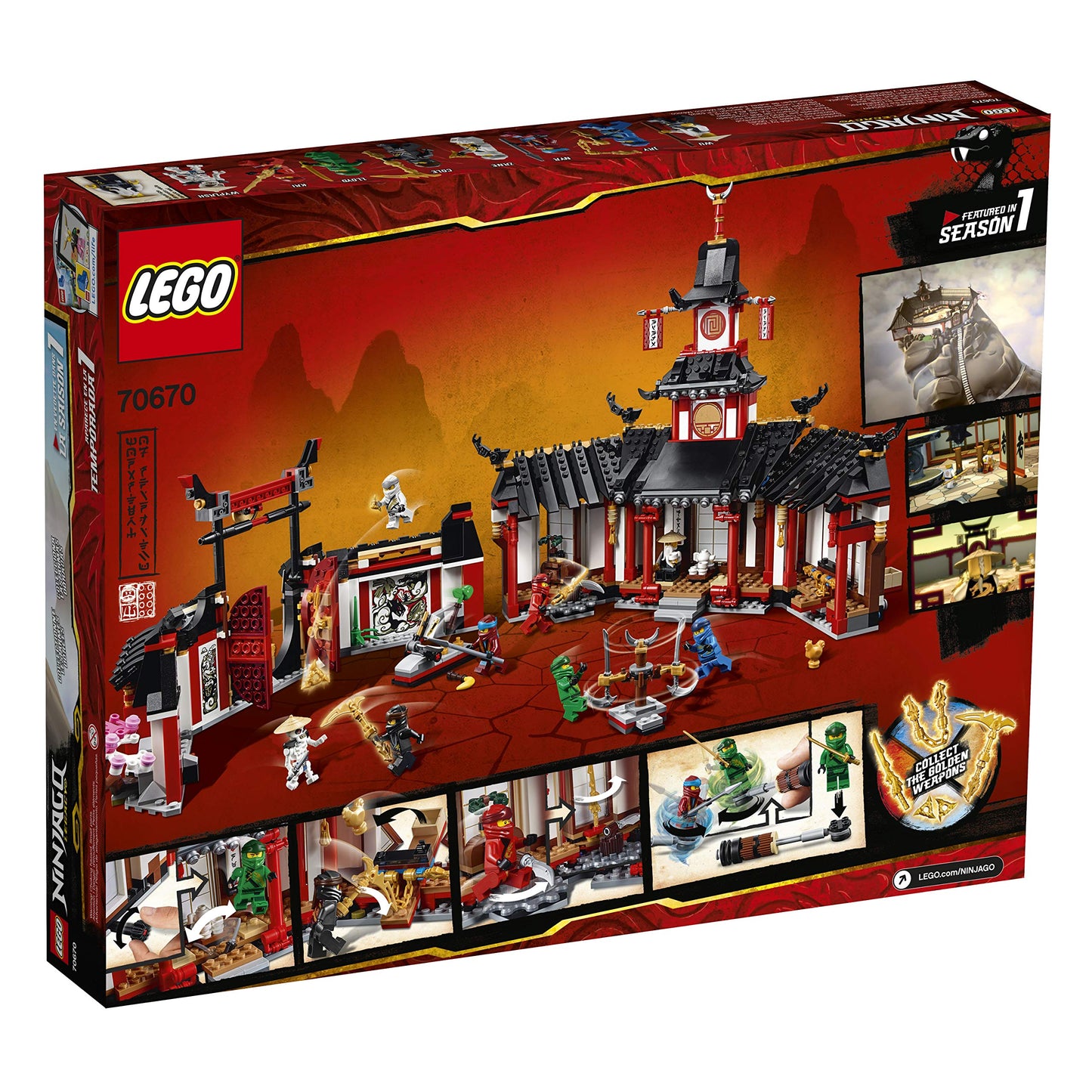 LEGO NINJAGO Legacy Monastery of Spinjitzu 70670 Battle Toy Building Kit - 1,070 Pieces
