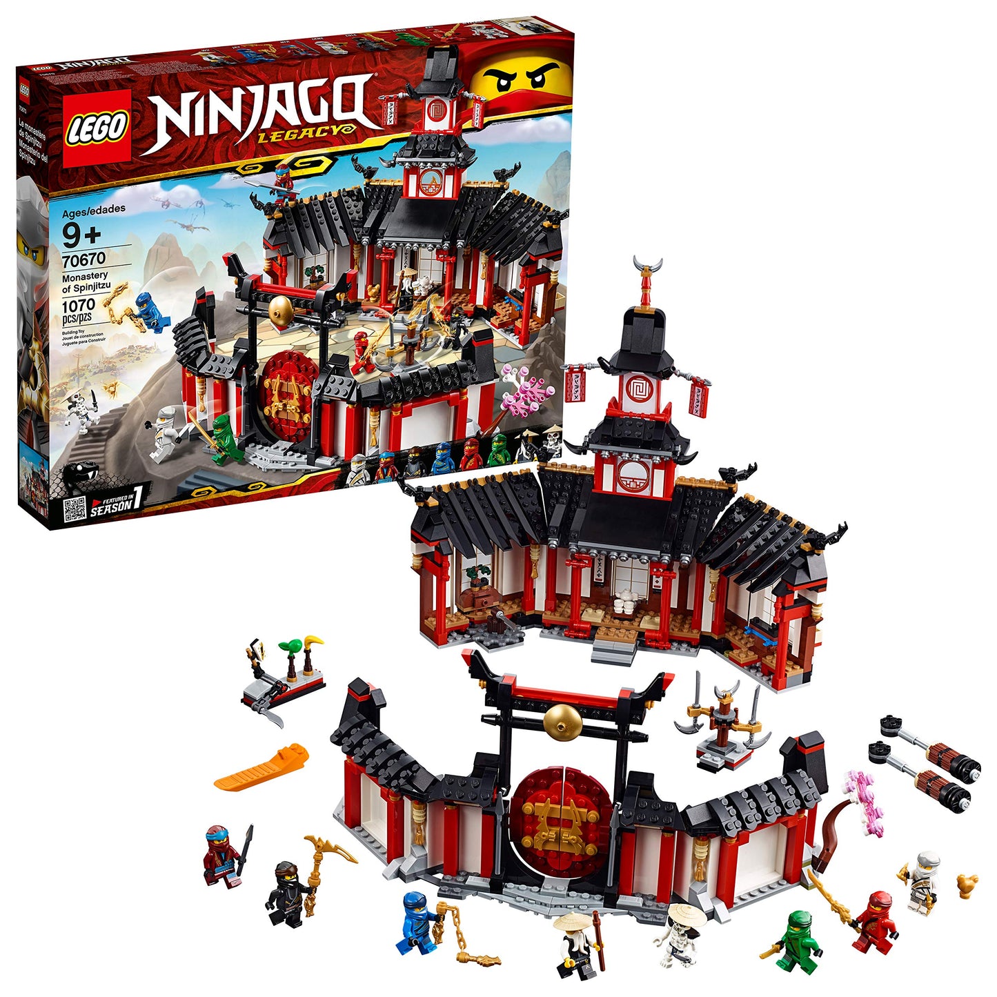 LEGO NINJAGO Legacy Monastery of Spinjitzu 70670 Battle Toy Building Kit - 1,070 Pieces