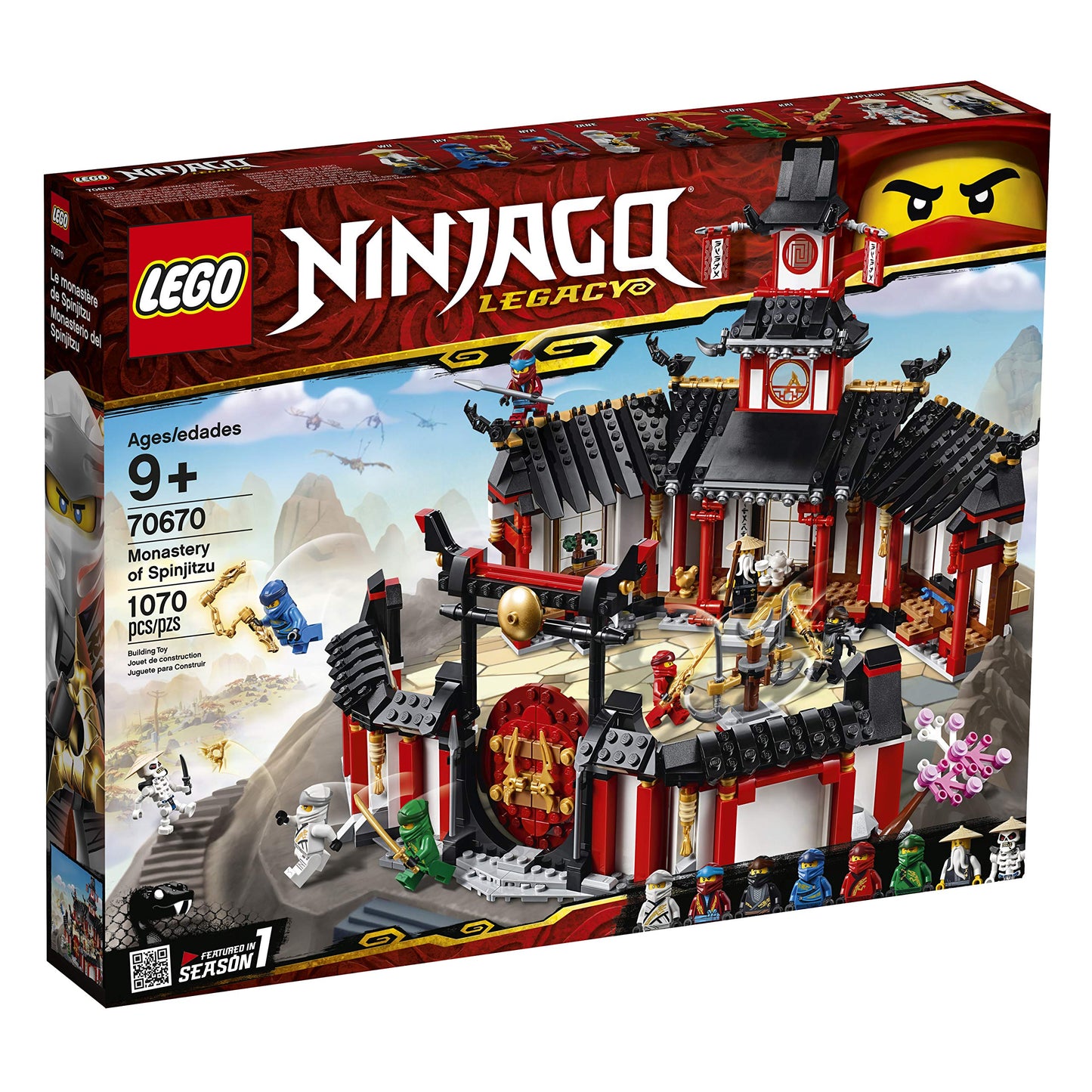 LEGO NINJAGO Legacy Monastery of Spinjitzu 70670 Battle Toy Building Kit - 1,070 Pieces