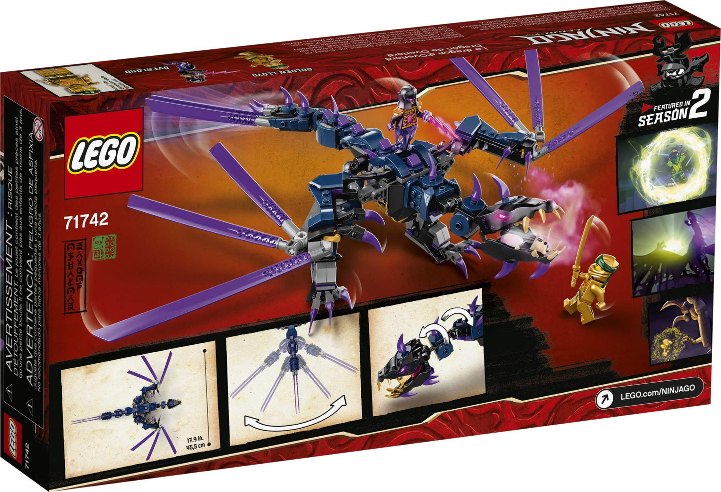 LEGO NINJAGO Legacy Overlord Dragon 71742 – Posable Dragon Playset, 372 Pieces