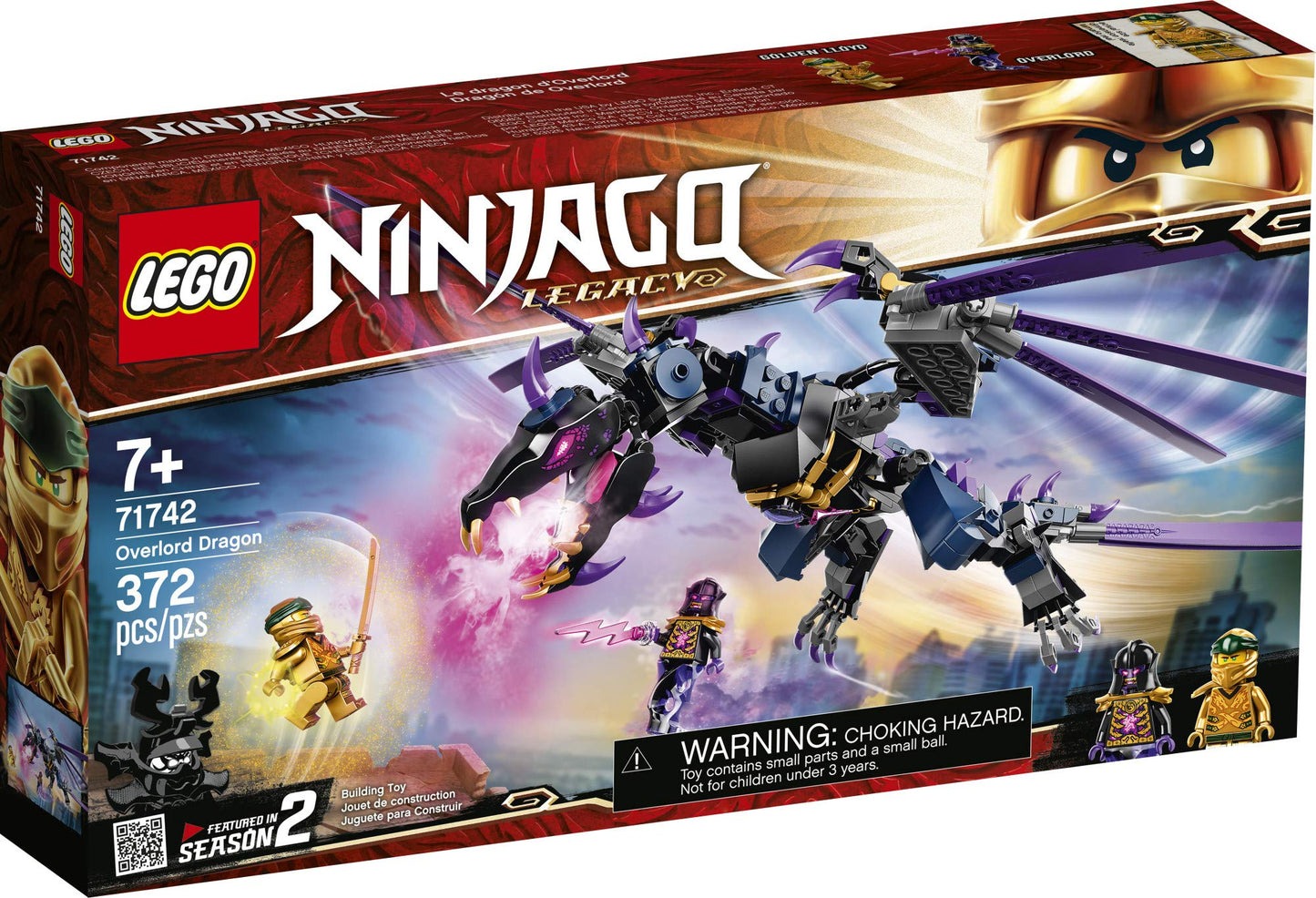 LEGO NINJAGO Legacy Overlord Dragon 71742 – Posable Dragon Playset, 372 Pieces