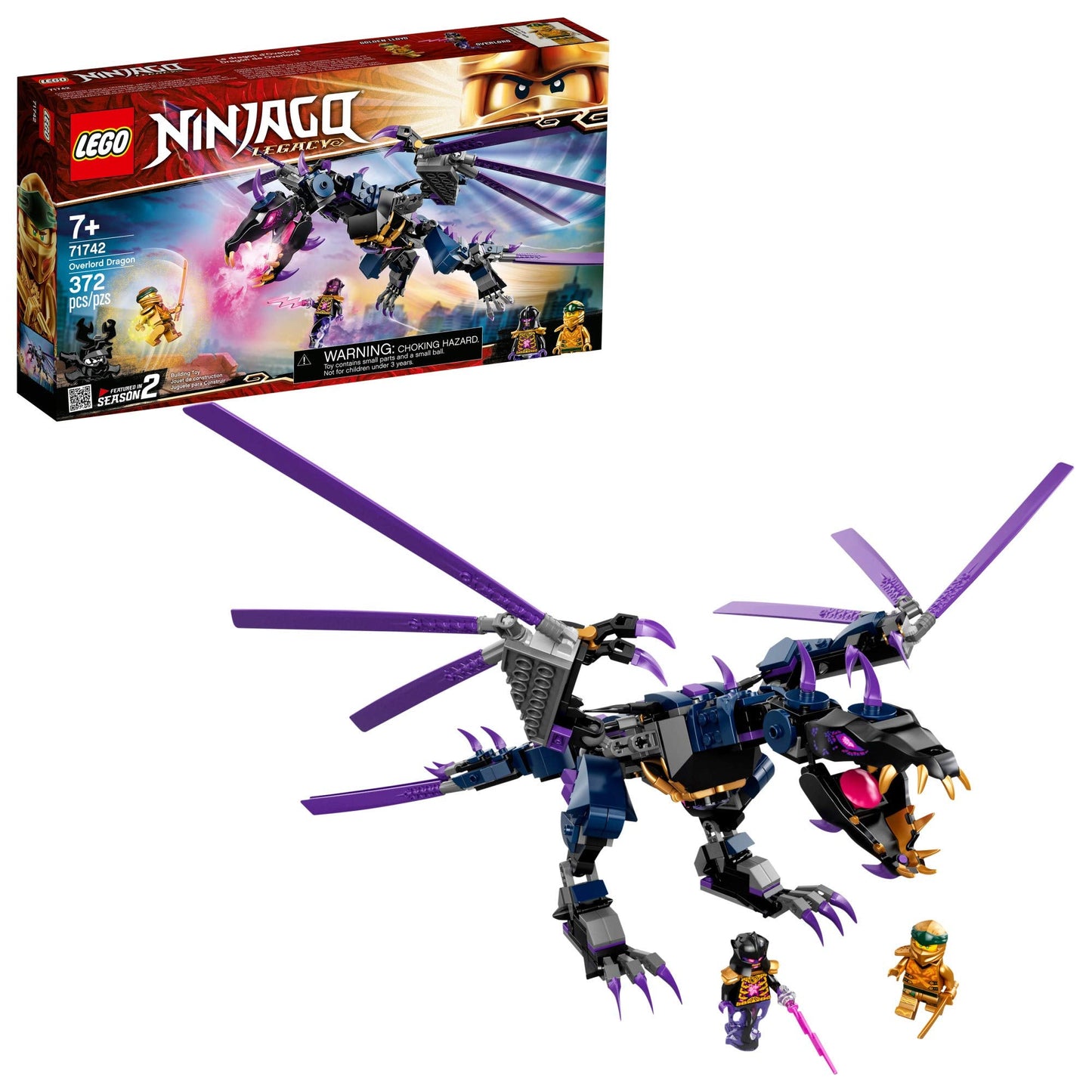 LEGO NINJAGO Legacy Overlord Dragon 71742 – Posable Dragon Playset, 372 Pieces