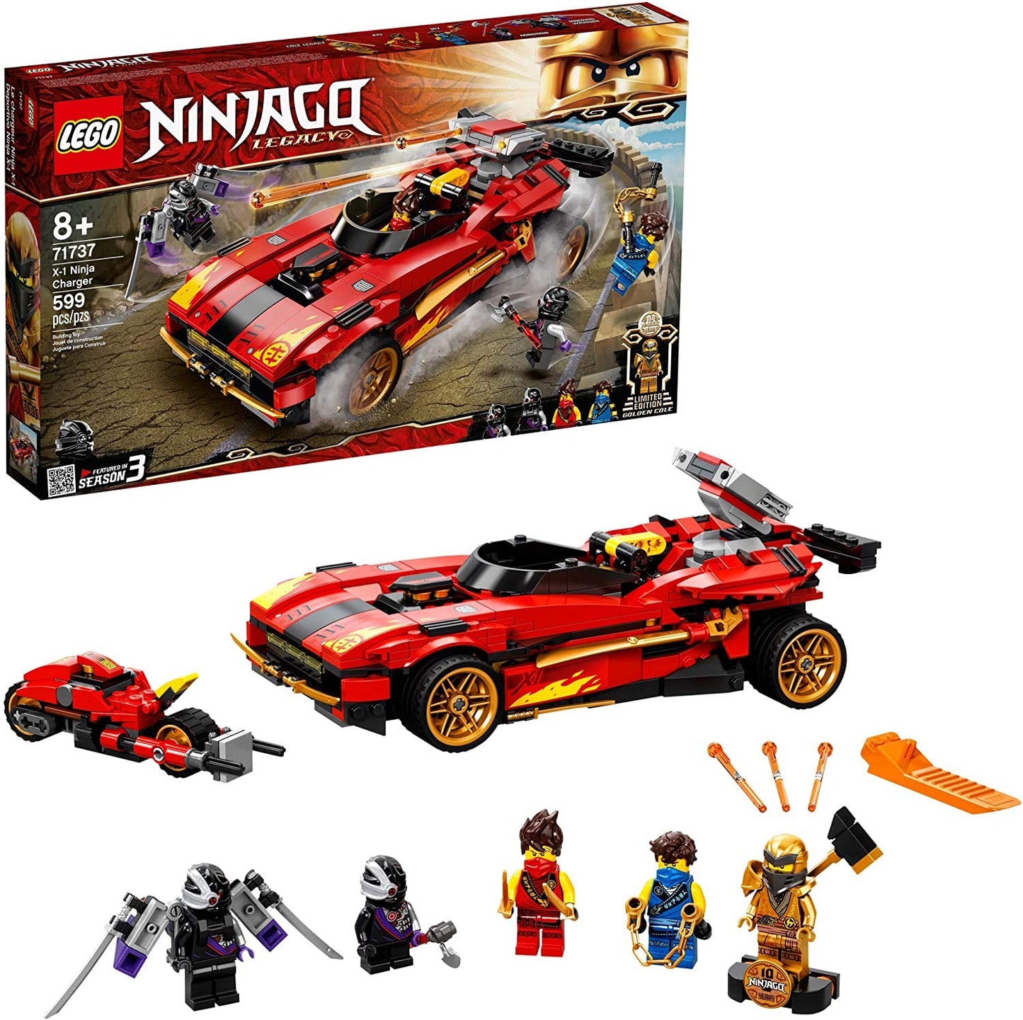 LEGO NINJAGO Legacy X-1 Ninja Charger 71737 – 599 Pieces | New 2021