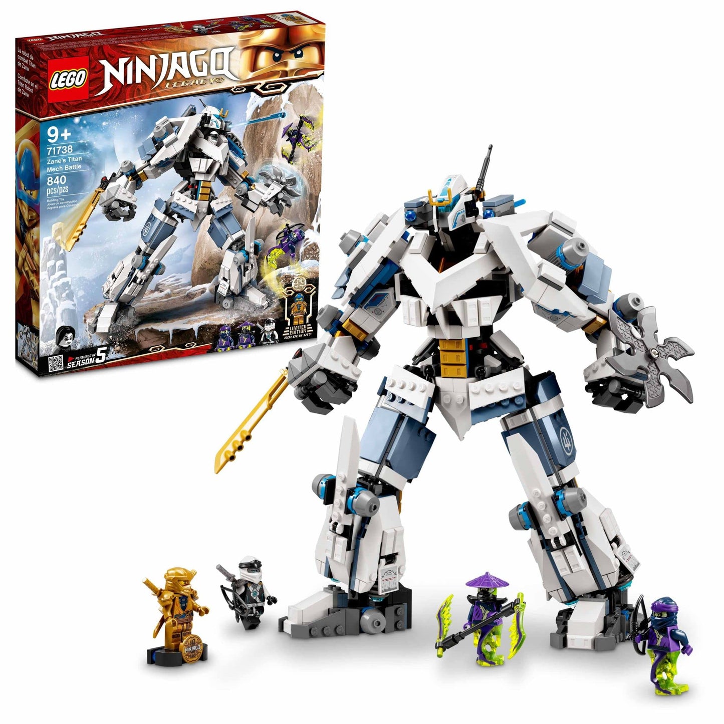 LEGO NINJAGO Legacy Zane's Titan Mech Battle 71738 – Golden Jay & Ghost Warriors