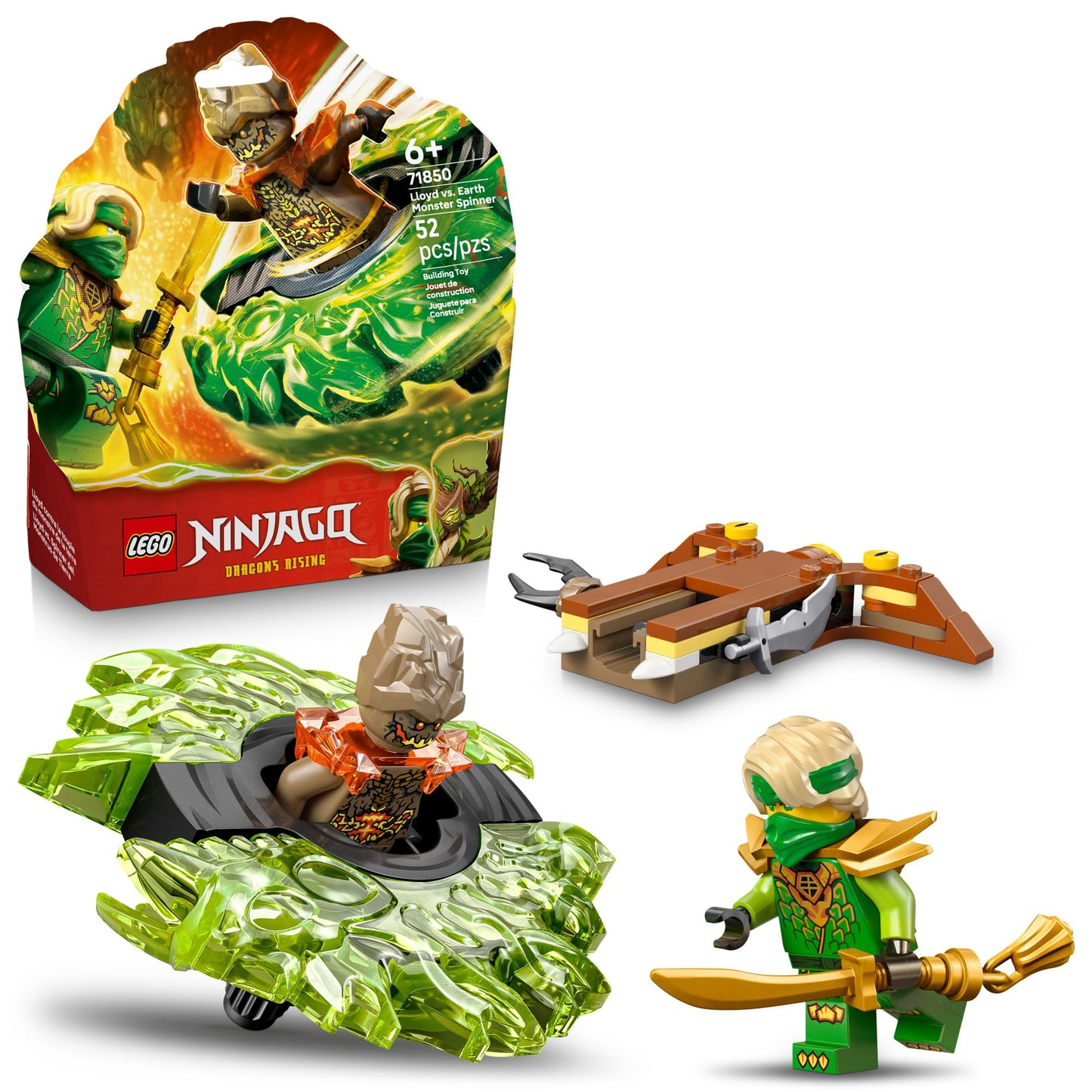 LEGO NINJAGO Lloyd vs Earth Monster Spinner (71850) – Ninja Battle Toy for Kids 6+