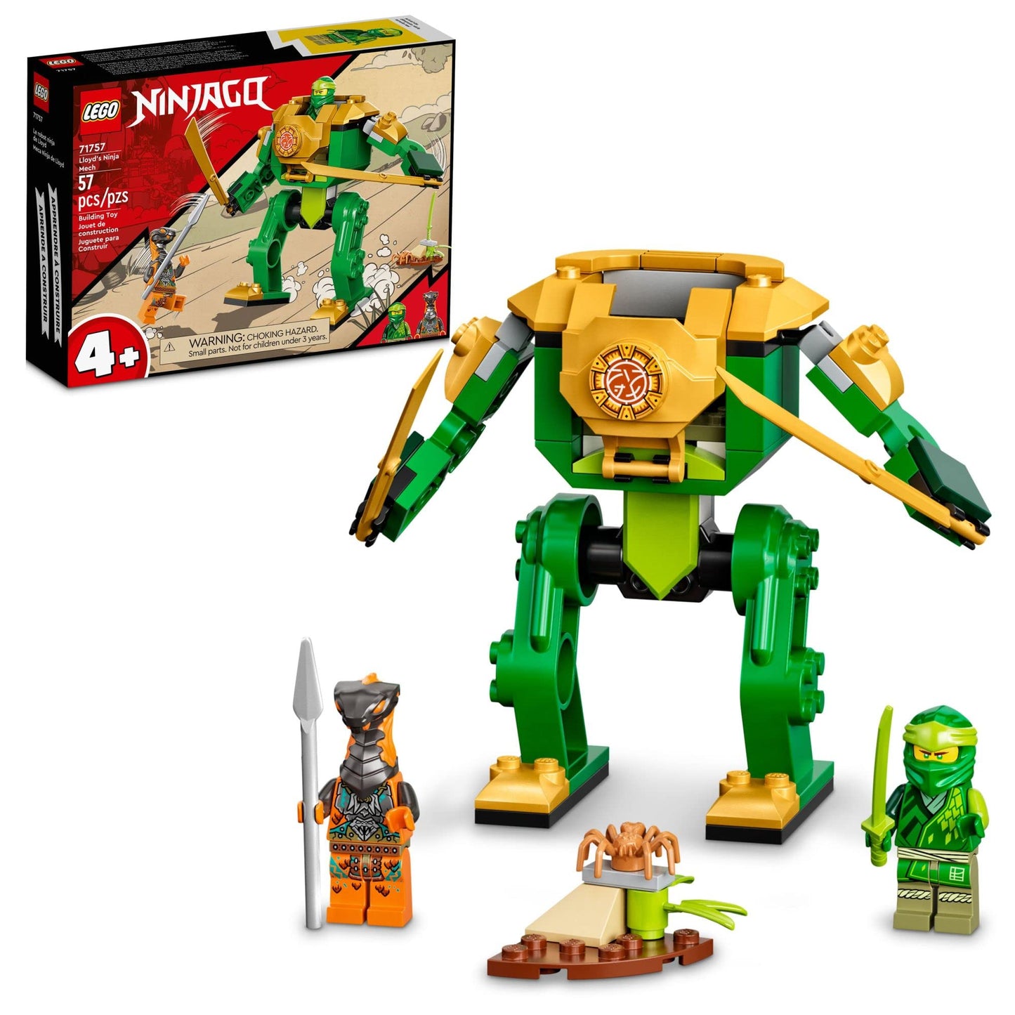 LEGO NINJAGO Lloyd’s Ninja Mech Battle 71757 – Action Figure Toy for Kids 4+
