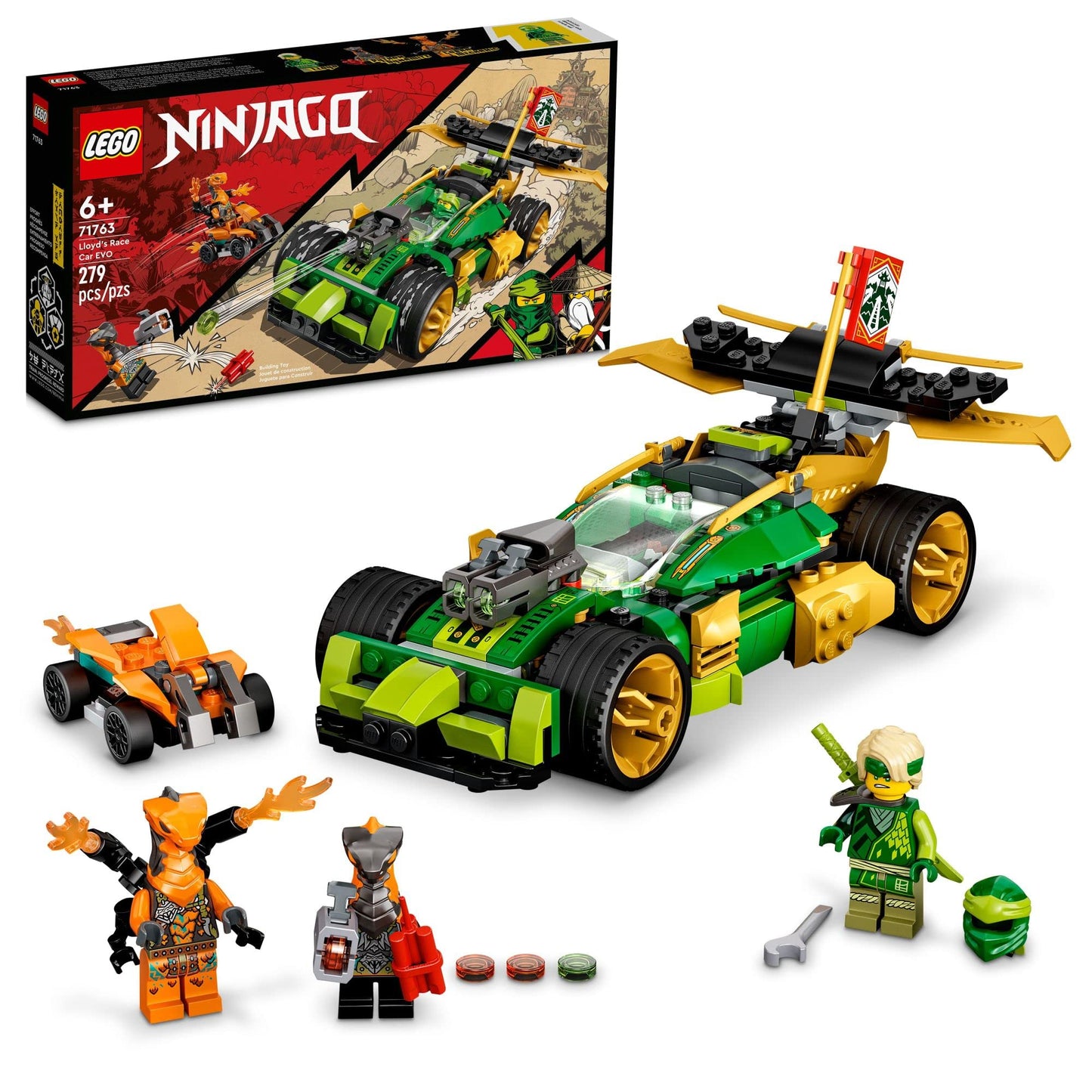 LEGO NINJAGO Lloyd's Race Car EVO (71763) – 3-in-1 Battle Car for Kids 6+
