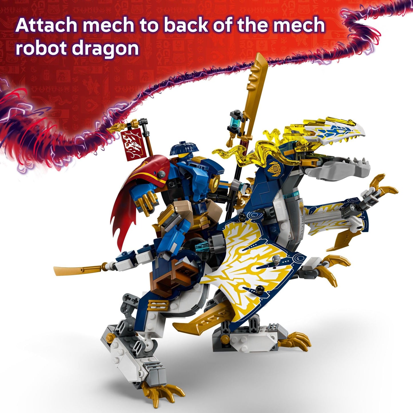 LEGO NINJAGO Rogue’s Mech Dragon Rider (71843) – Two-in-One Mech and Robotic Dragon Play Set | 4 Minifigures | Ages 8+