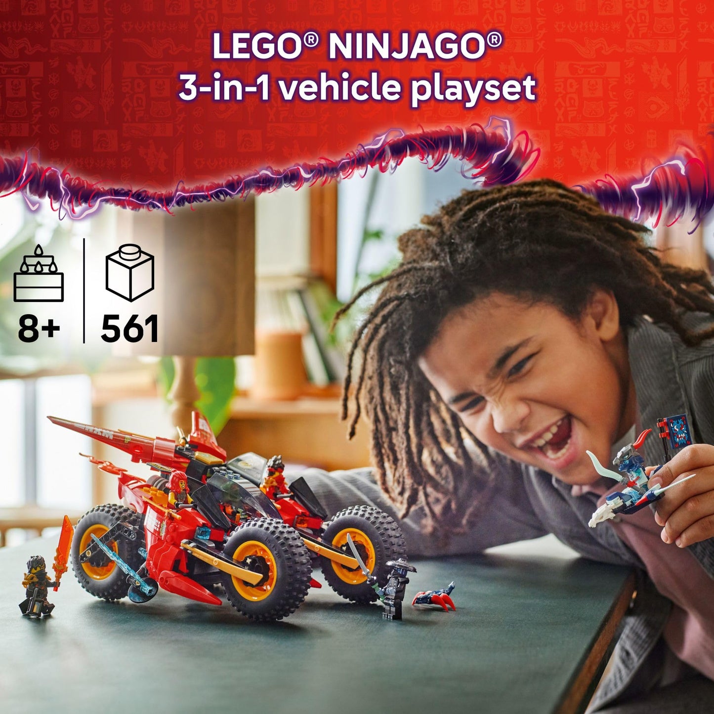 LEGO NINJAGO Ninja Combat Vehicle 3-in-1 Building Set (71844) – Dragons Rising
