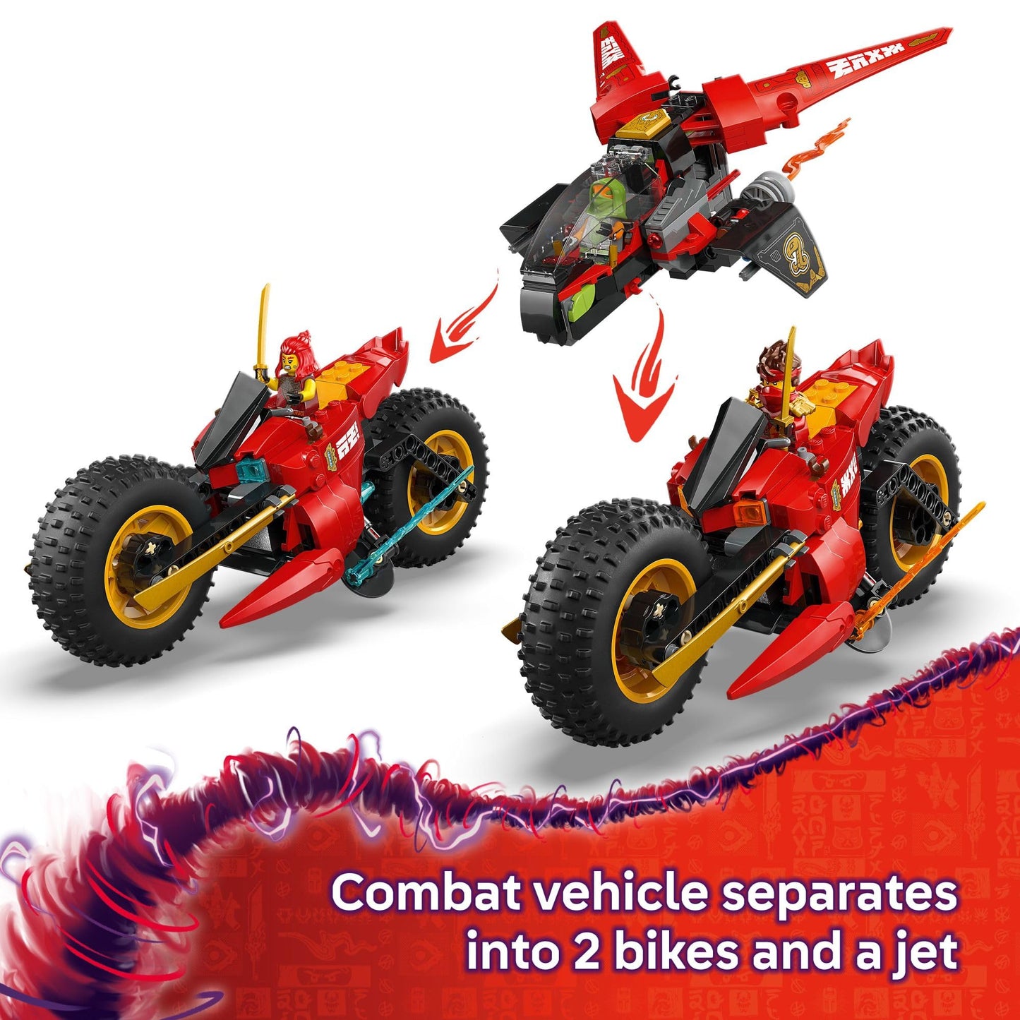 LEGO NINJAGO Ninja Combat Vehicle 3-in-1 Building Set (71844) – Dragons Rising