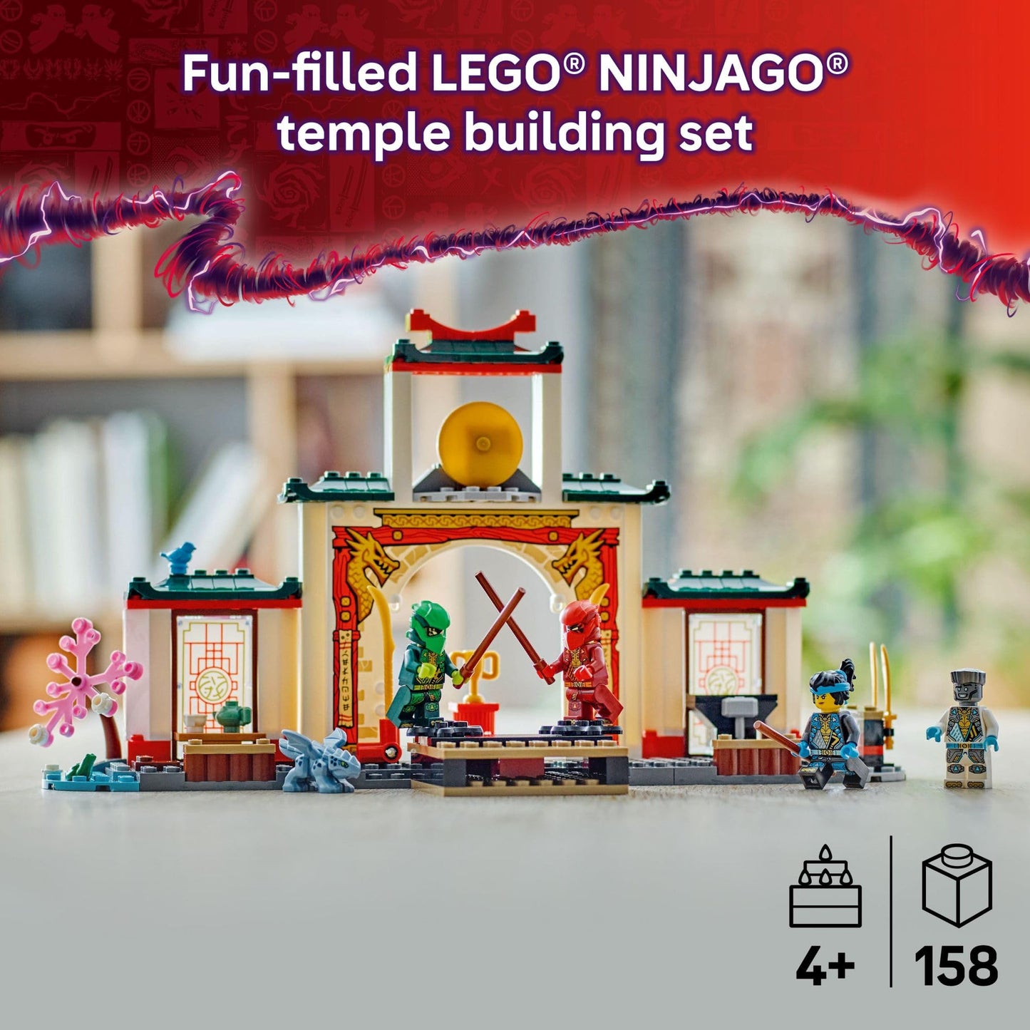 LEGO NINJAGO Ninja Spinjitzu Temple Building Toy Playset 71831 | 4 Minifigures & Baby Riyu Dragon